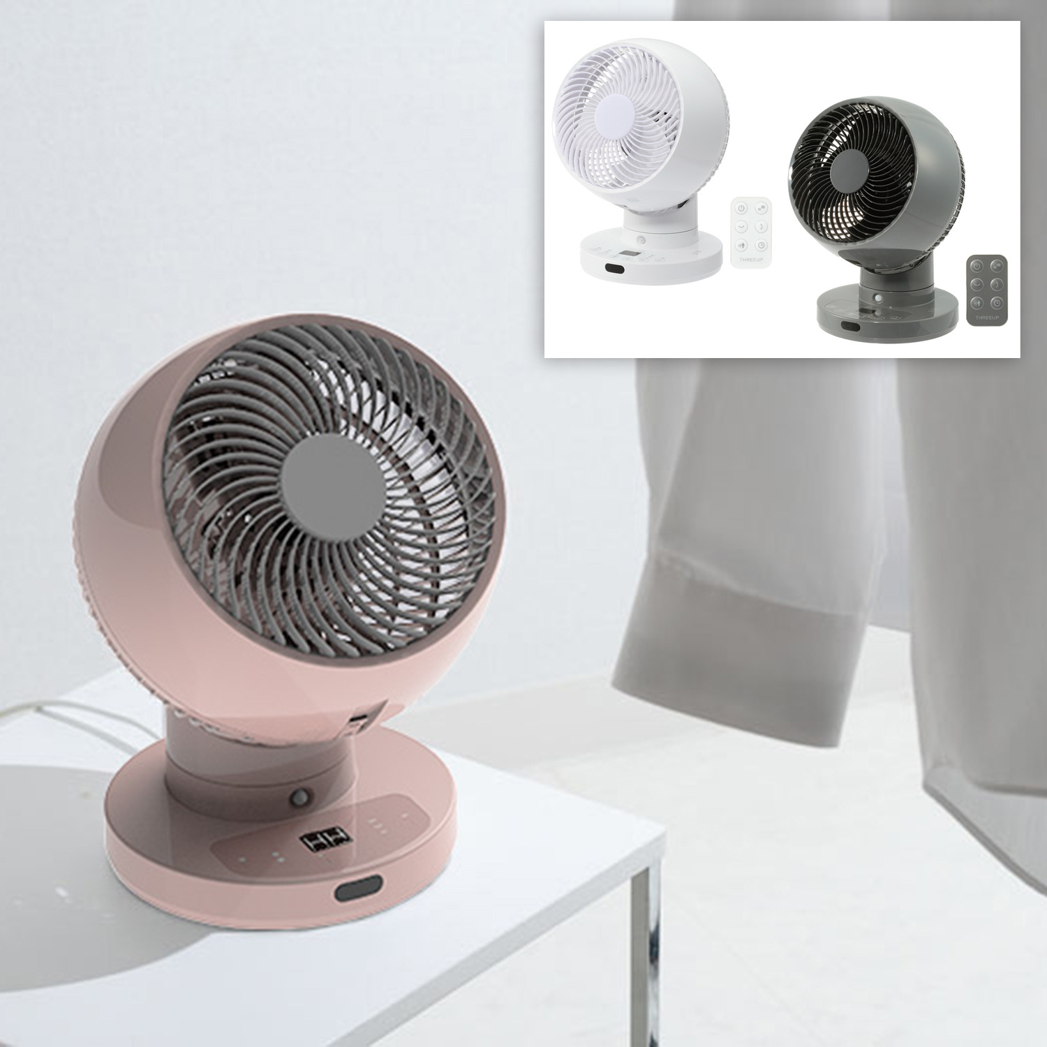 スリーアップ ３６０度首振り＆ パワフル送風！ 節電センサー付 ＤＣスイング サーキュレーター３６０ ＣＦ−Ｓ２３６０