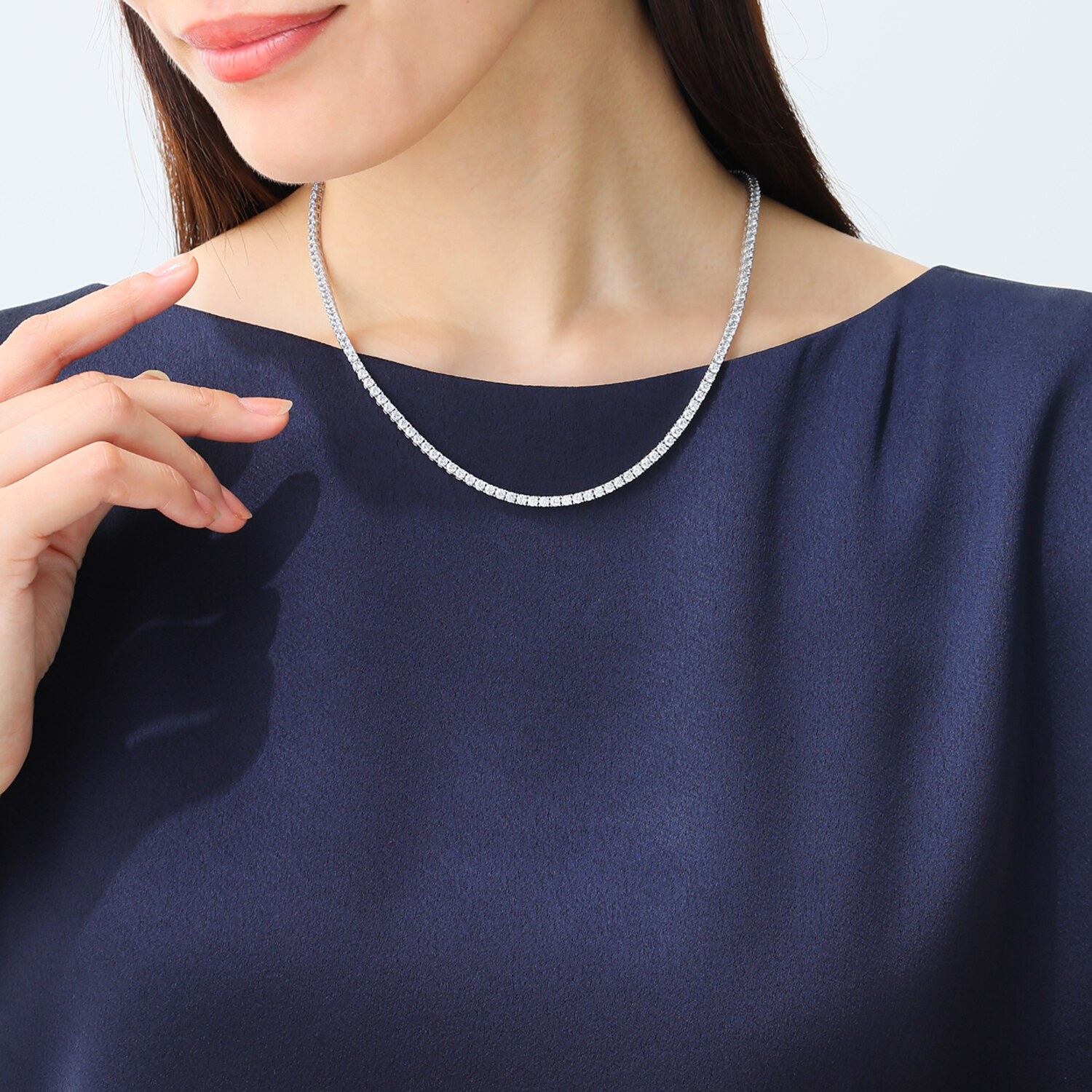 ブリランテステッラ シルバー ＣＺ エレガント エタニティライン テニスネックレス