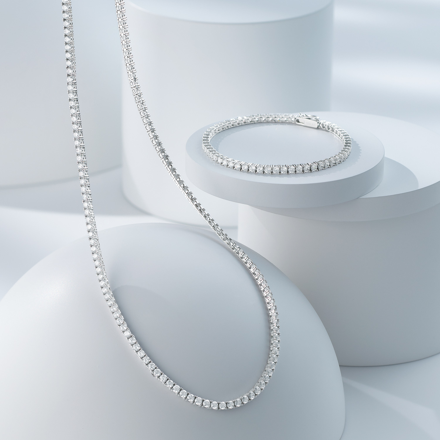 ブリランテステッラ シルバー ＣＺ エレガント エタニティライン テニスネックレス