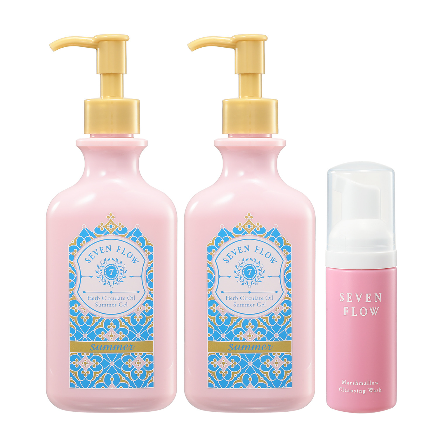 セブン　フロー 美容成分９８．３％配合 ハリツヤ潤い美肌へ導く 肌なじみよくベタつかない ジェルオイル美容液 ハーブ　サーキュレイト オイル　サマー　ジェル ２本スペシャルセット 