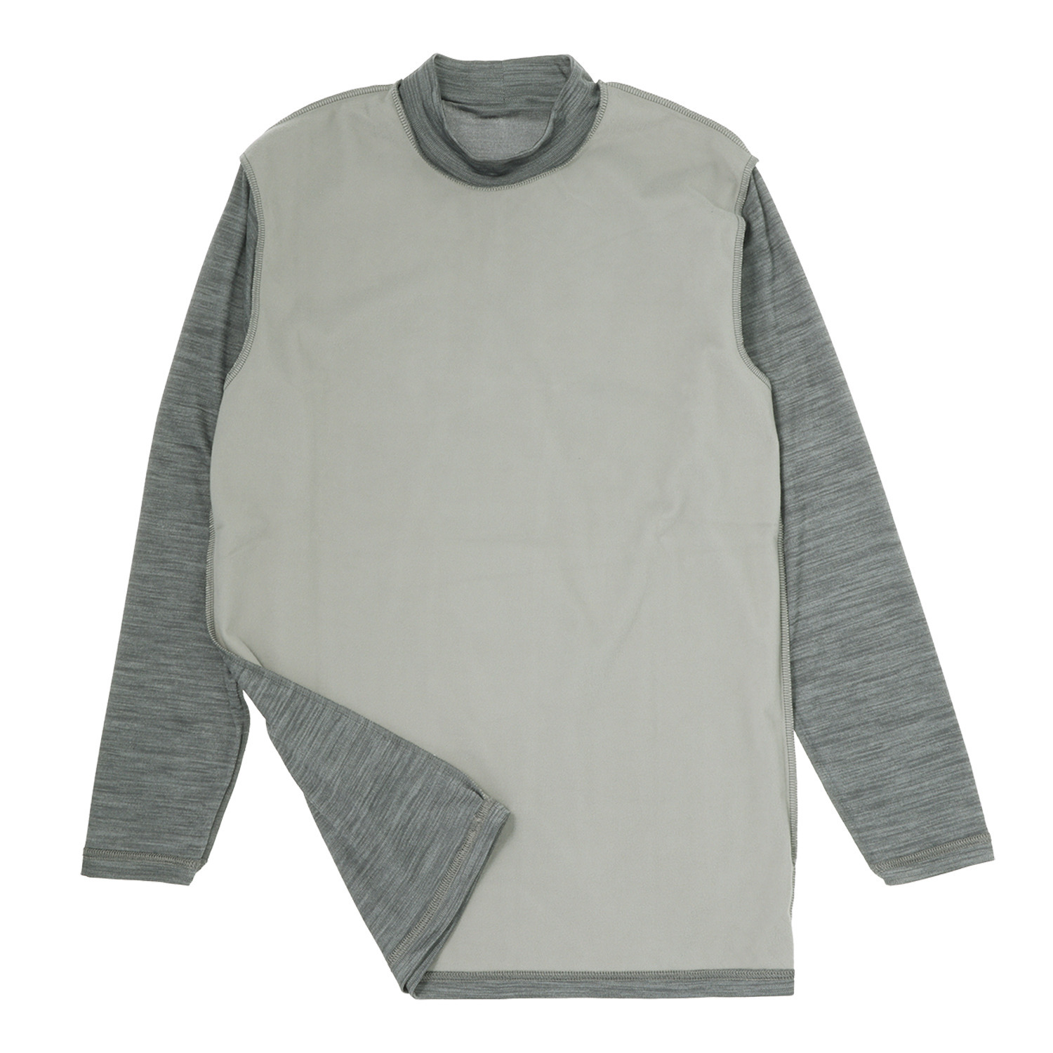 ブリーズテックス 防風　透湿 裏起毛 ハイネック長袖インナー 同色２枚セット ＜メンズ＞