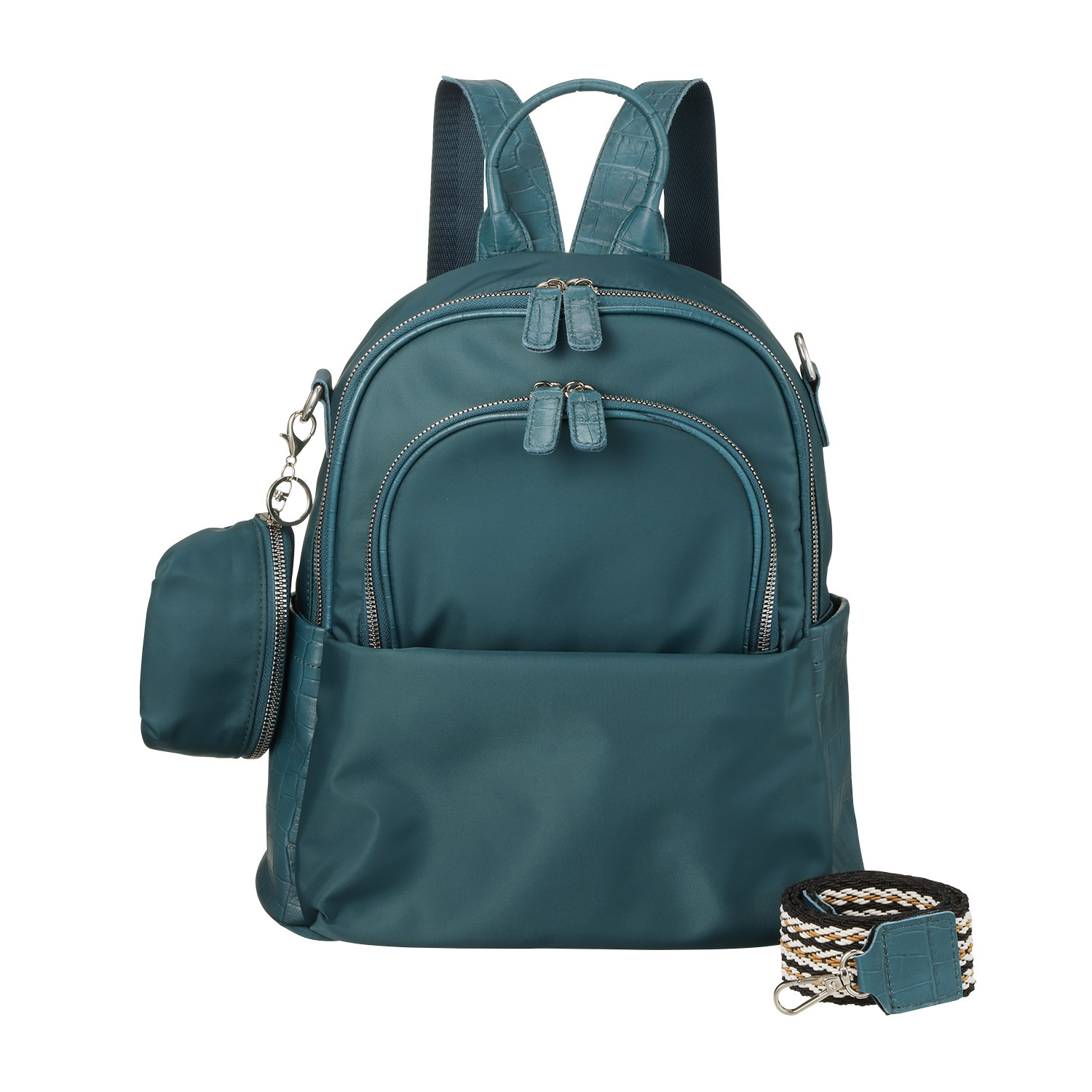 オリタタ ナイロン 牛革アクセント ３ウェイリュック ＜ミニポーチ付＞