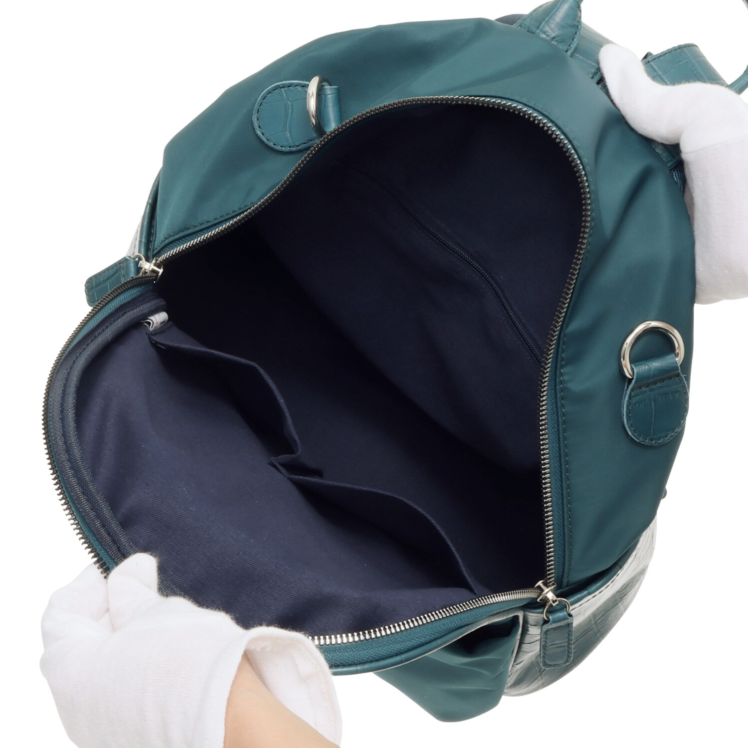 オリタタ ナイロン 牛革アクセント ３ウェイリュック ＜ミニポーチ付＞