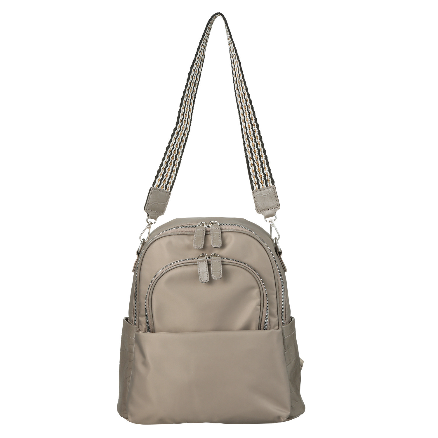 オリタタ ナイロン 牛革アクセント ３ウェイリュック ＜ミニポーチ付＞