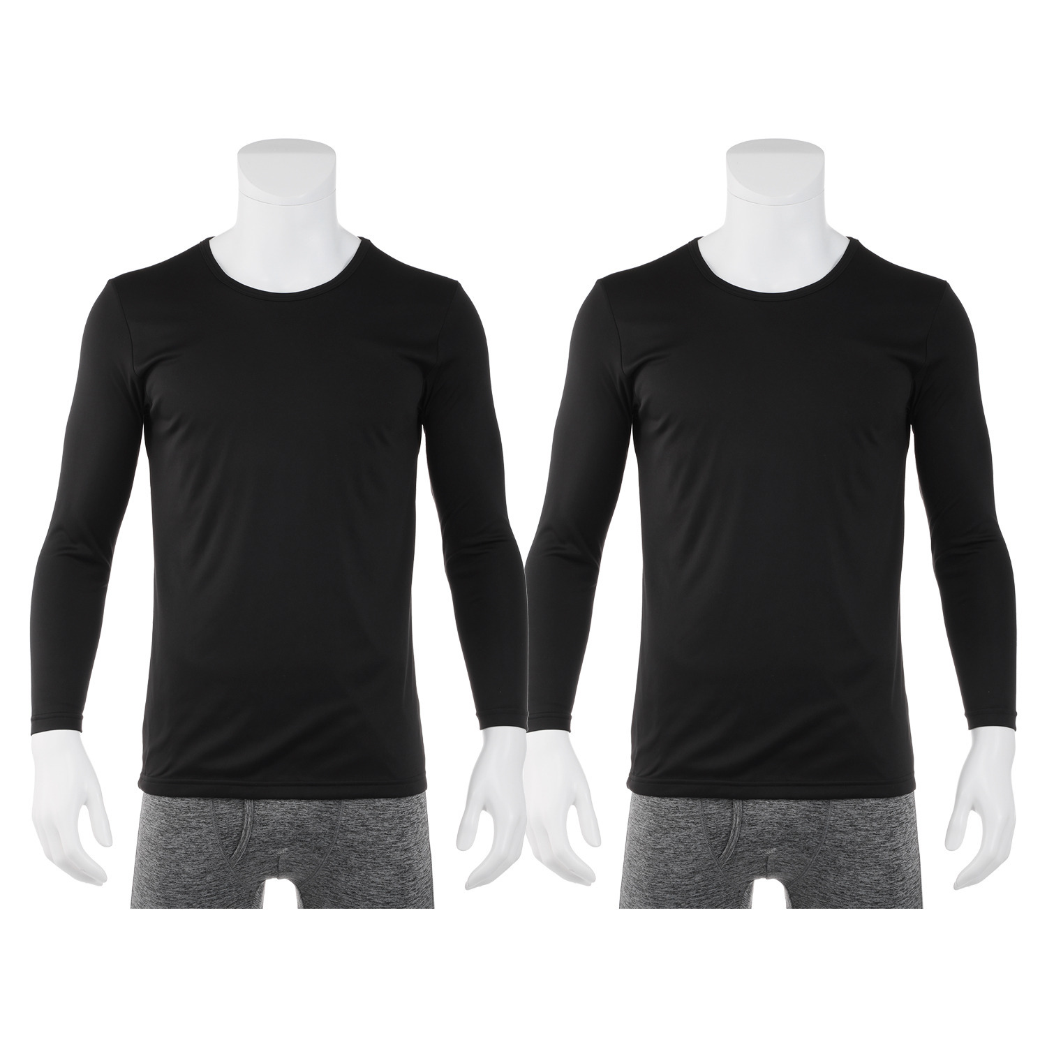 ブリーズテックス 防風　透湿 裏起毛　ラウンドネック 長袖インナー２枚セット ＜メンズ＞