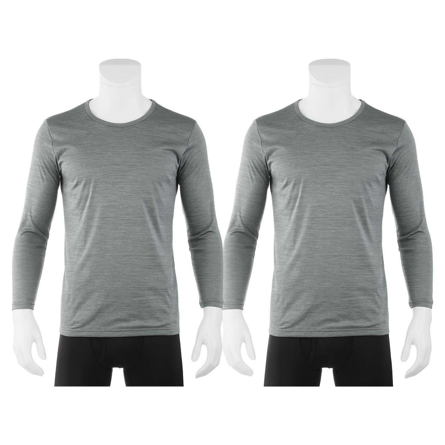 ブリーズテックス 防風　透湿 裏起毛　ラウンドネック 長袖インナー２枚セット ＜メンズ＞