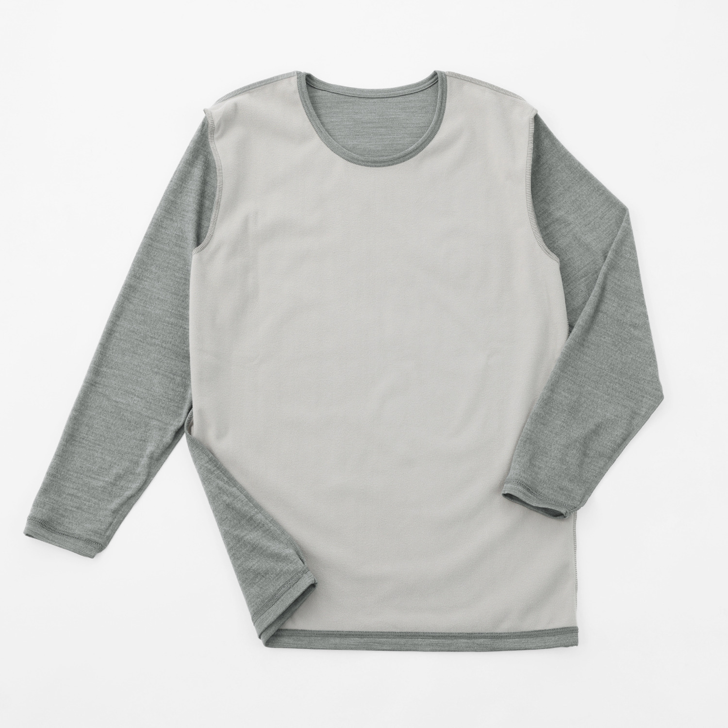 ブリーズテックス 防風　透湿 裏起毛　ラウンドネック 長袖インナー２枚セット ＜メンズ＞