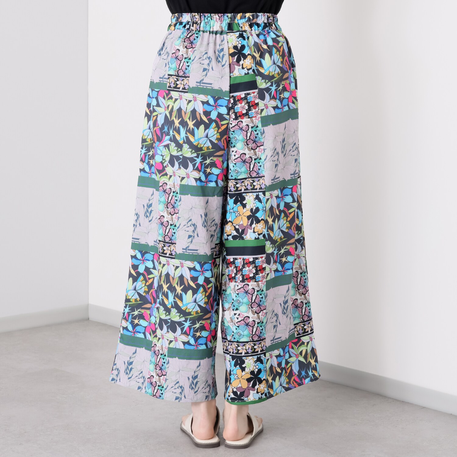 スカラー 花柄 パッチワークパンツ