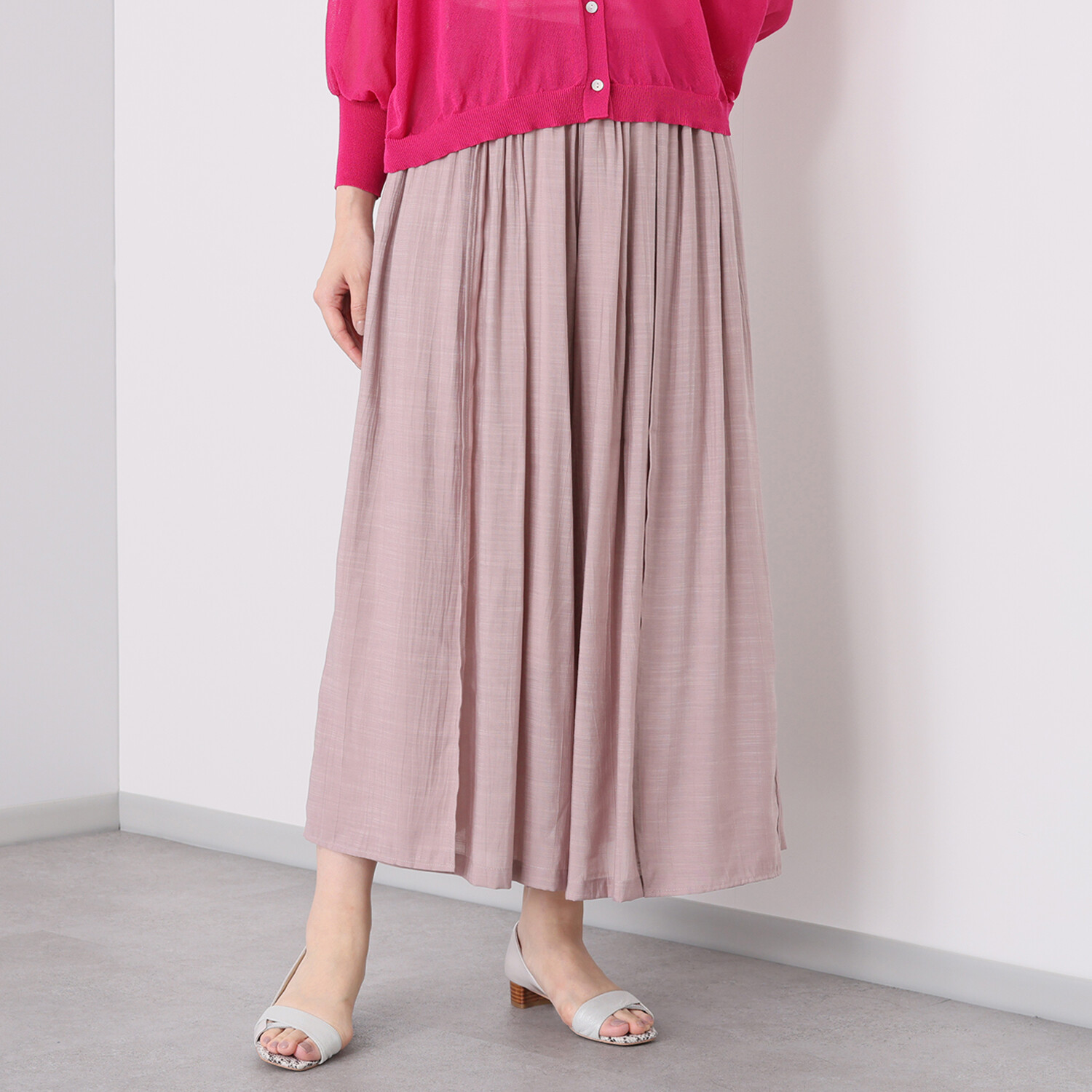 アトリエール 麻調 ドレープスカーチョ