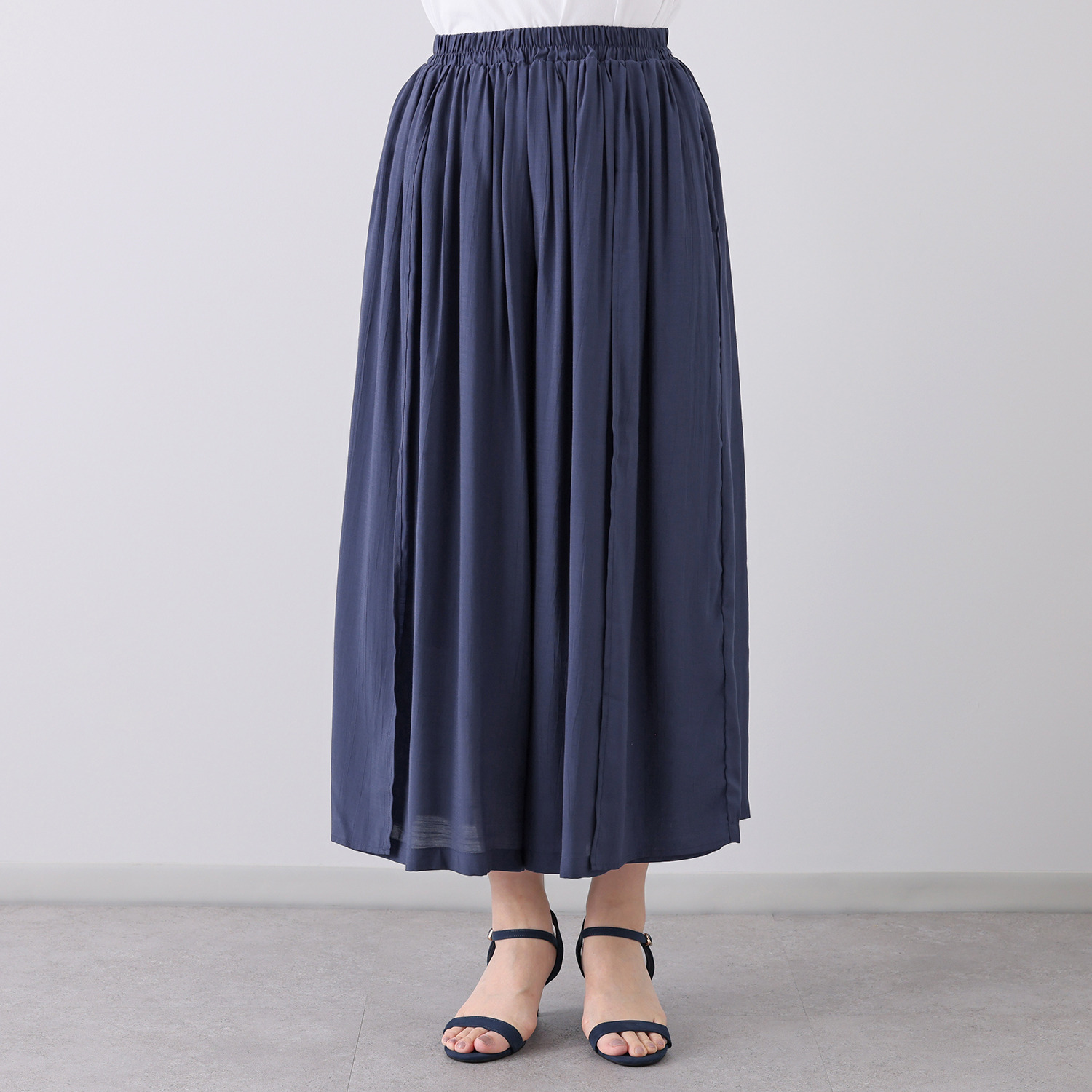 アトリエール 麻調 ドレープスカーチョ