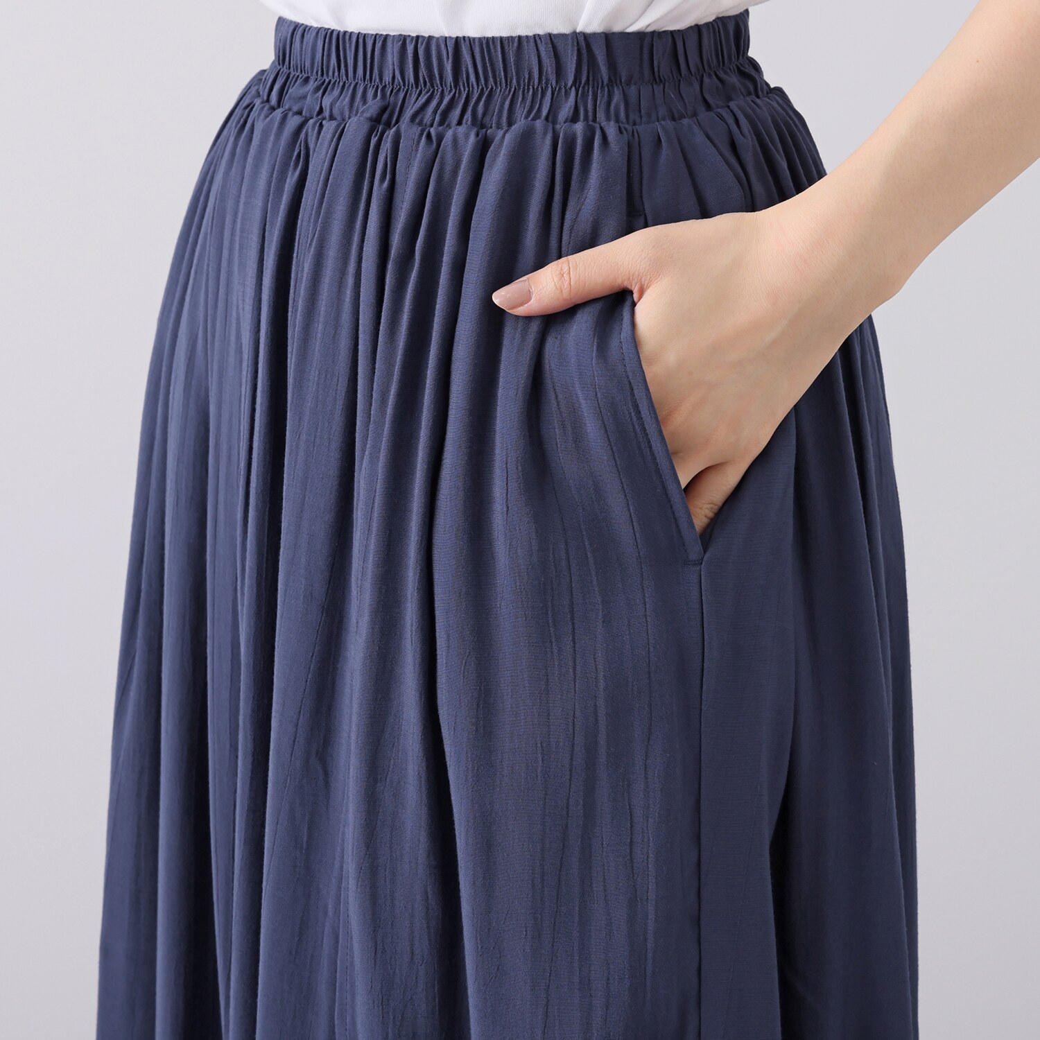 アトリエール 麻調 ドレープスカーチョ