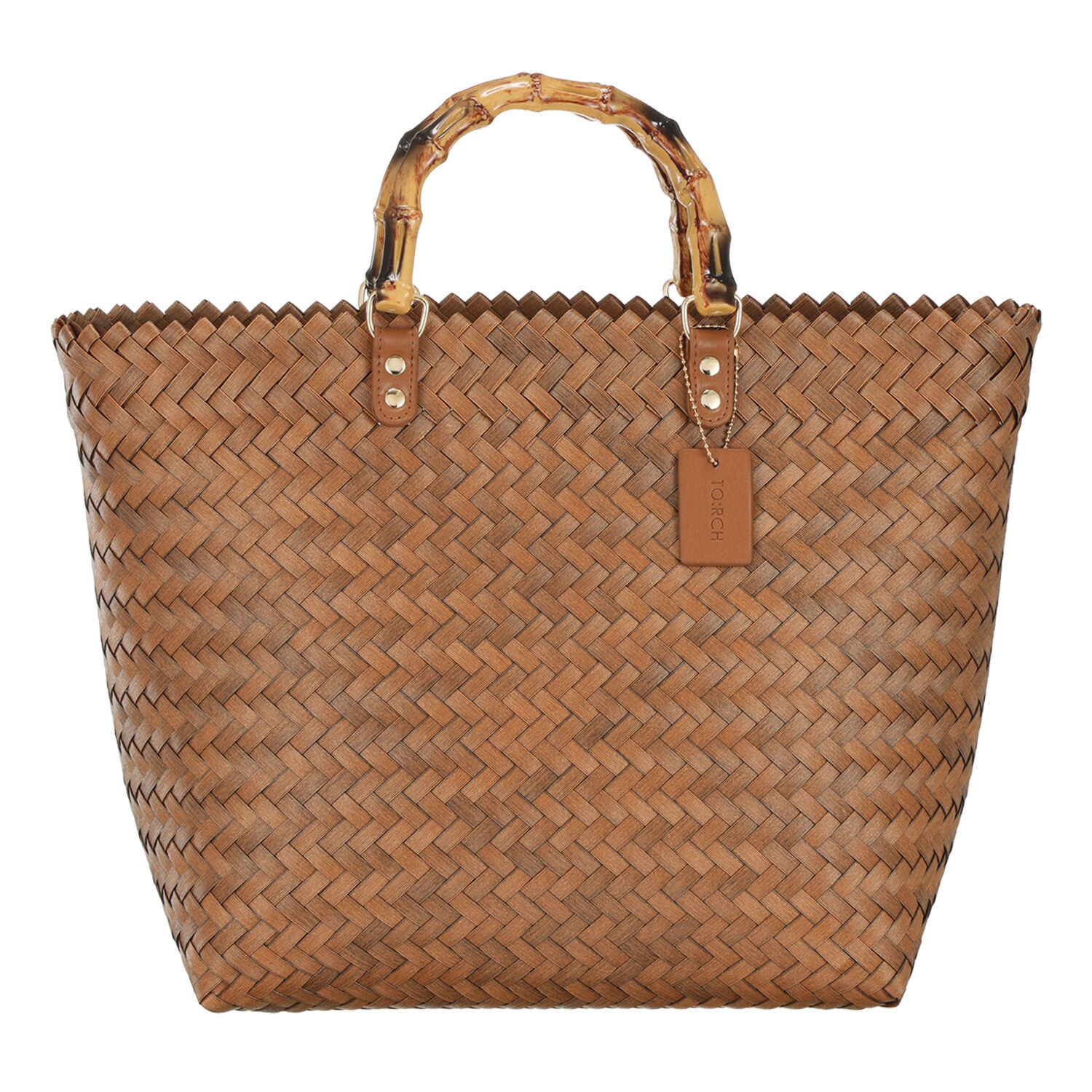 トーチ フェイクバンブーハンドル メルカドトートバッグ ＜巾着付＞