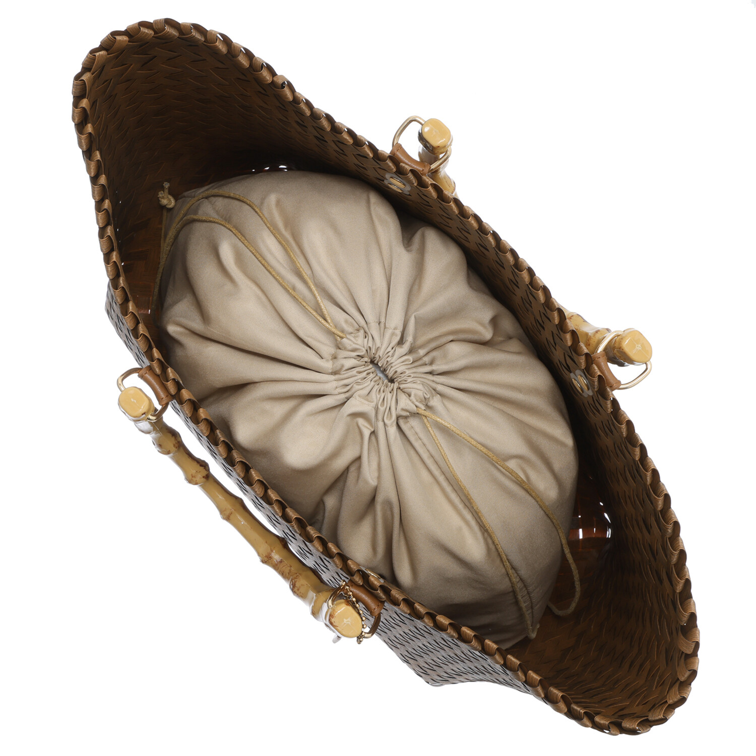 トーチ フェイクバンブーハンドル メルカドトートバッグ ＜巾着付＞