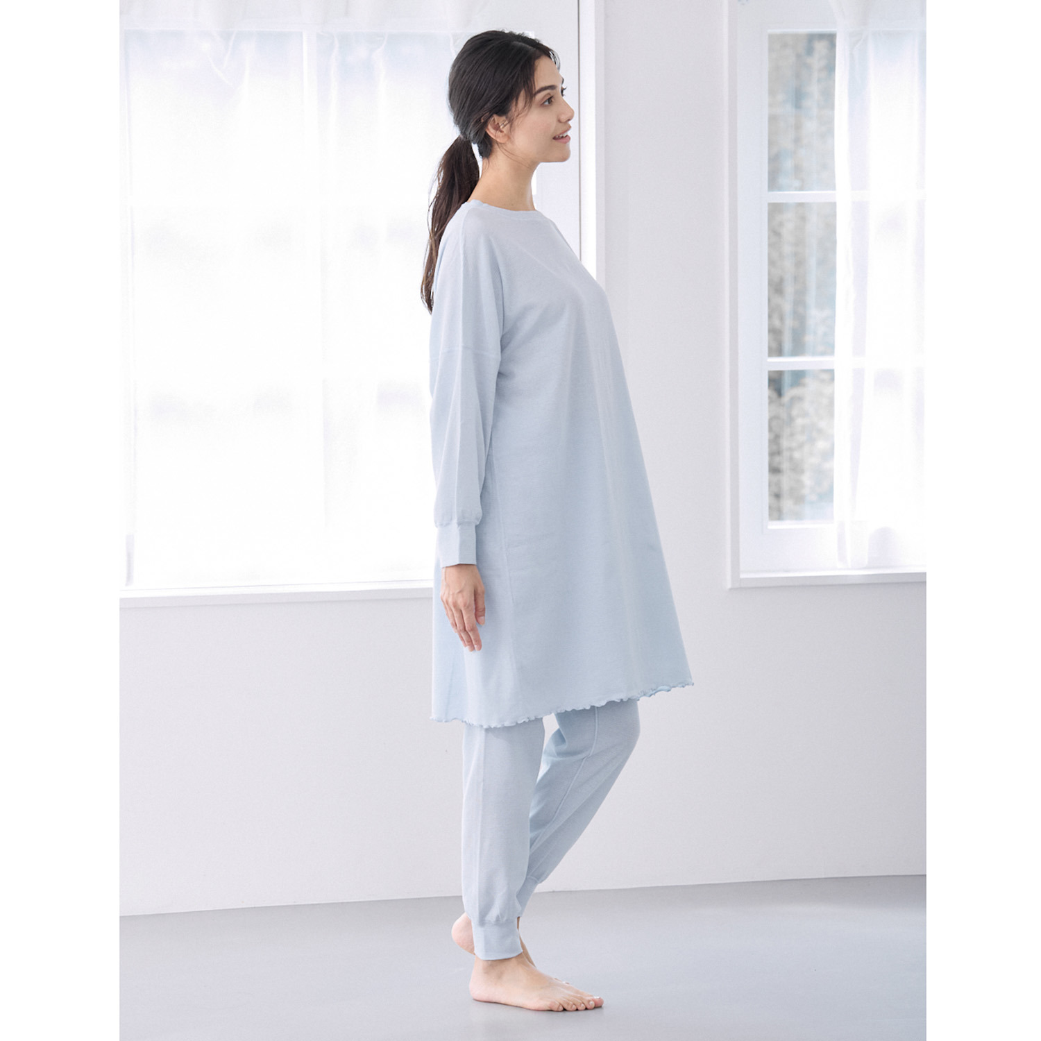 丸福ガーゼ 吸水速乾・抗菌防臭 綿モダール混 ルームウェア 上下セット