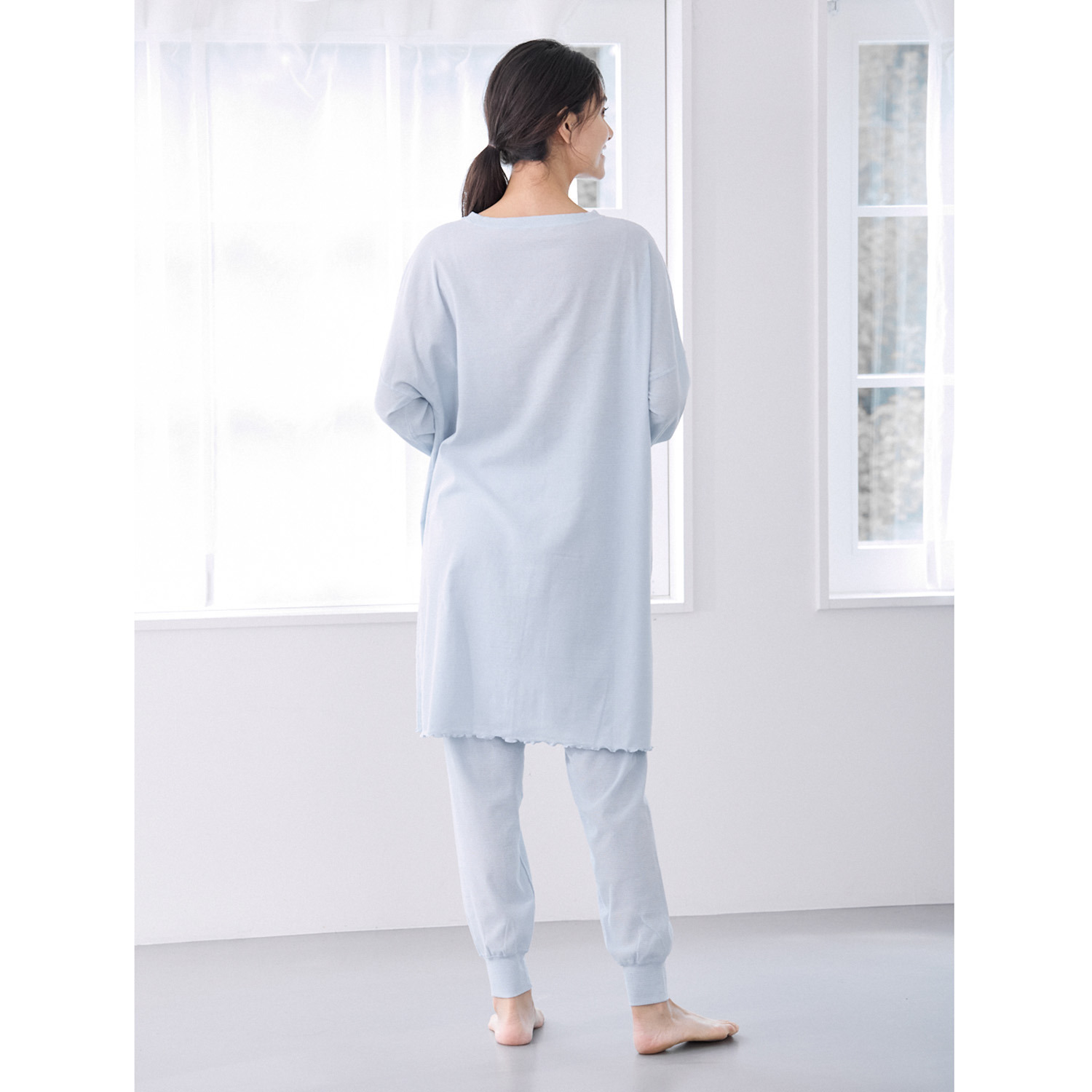 丸福ガーゼ 吸水速乾・抗菌防臭 綿モダール混 ルームウェア 上下セット