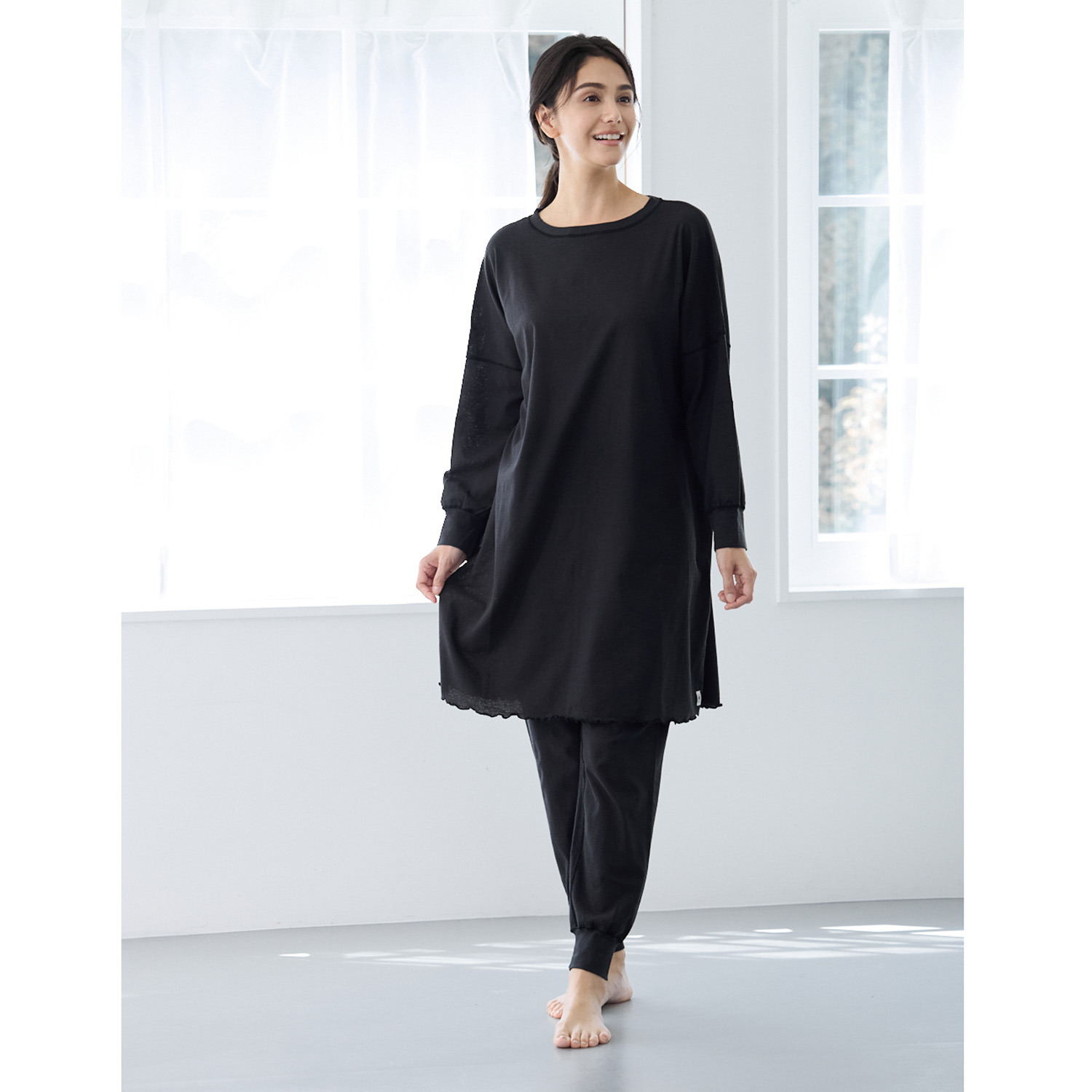 丸福ガーゼ 吸水速乾・抗菌防臭 綿モダール混 ルームウェア 上下セット