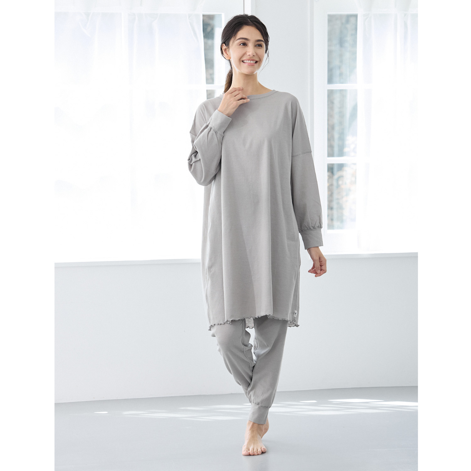 丸福ガーゼ 吸水速乾・抗菌防臭 綿モダール混 ルームウェア 上下セット