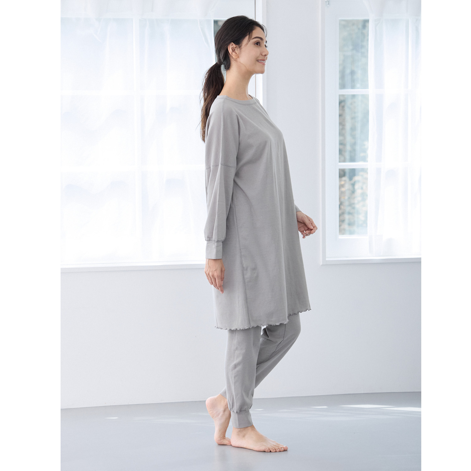 丸福ガーゼ 吸水速乾・抗菌防臭 綿モダール混 ルームウェア 上下セット