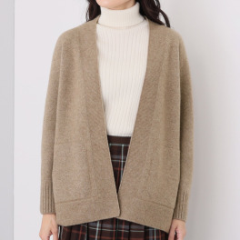 ルーエン　ローズ 日本製 内モンゴル産 カシミヤ１００％ Ｖネック トッパーカーディガン