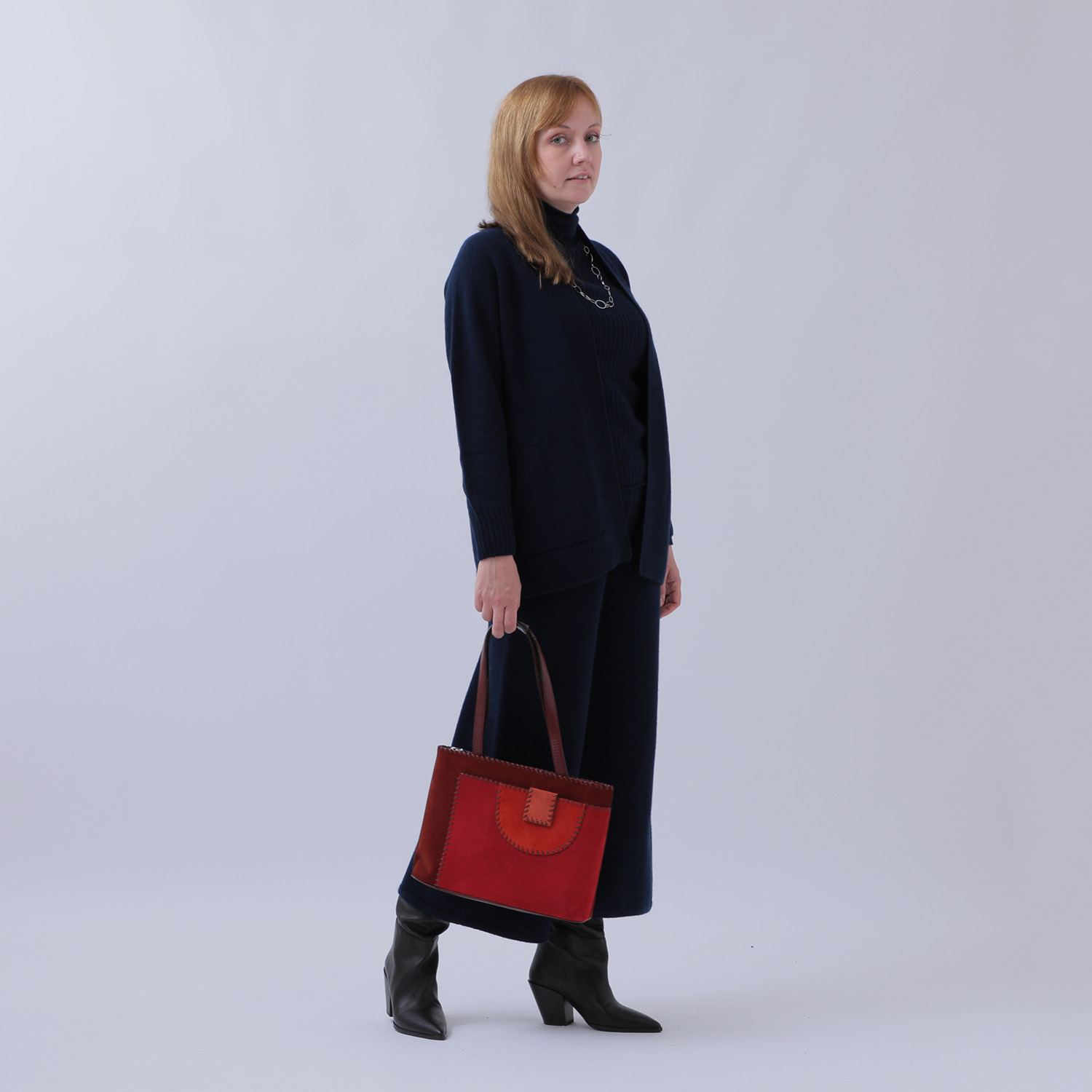 ルーエン　ローズ 日本製 内モンゴル産 カシミヤ１００％ Ｖネック トッパーカーディガン