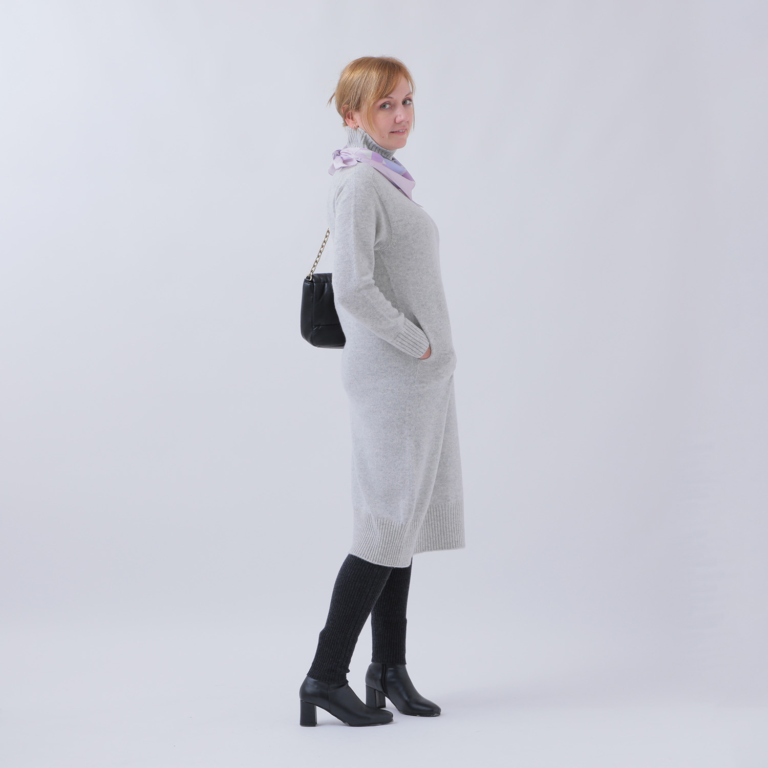 ルーエン　ローズ 日本製 内モンゴル産 カシミヤ１００％ ランダムリブレギンス