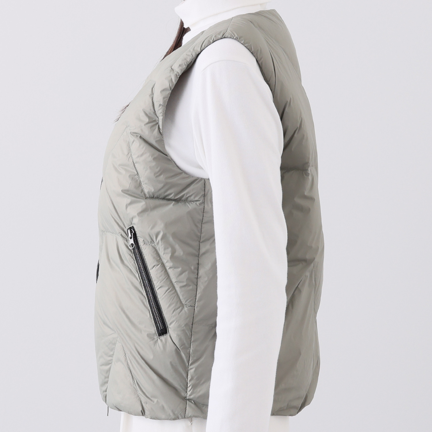 スタイルフライ はっ水 大人カジュアル ショート丈すっきり ライトダウンベスト