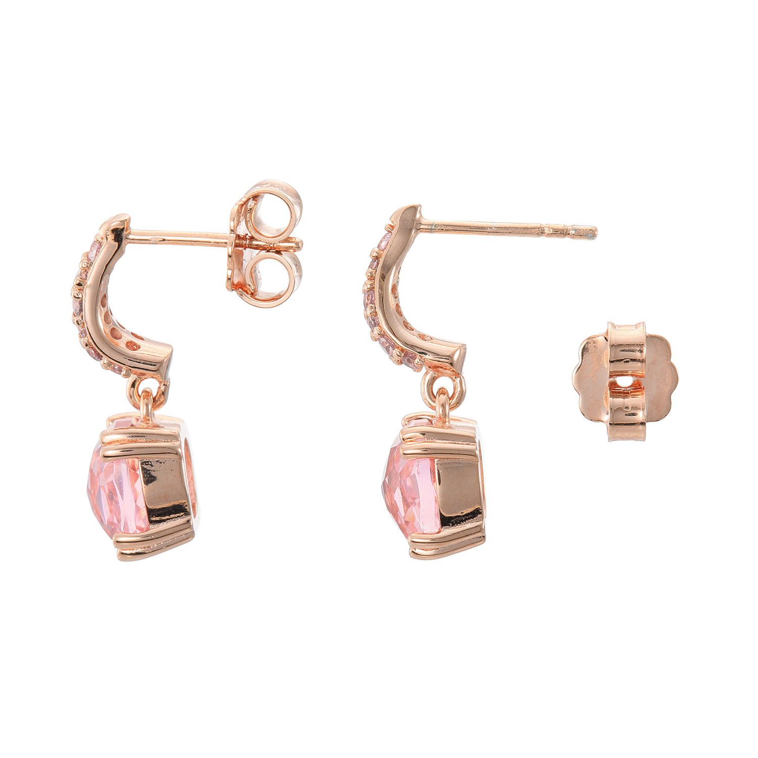 ローザリュール クッションカット クリアカラーストーン スウィングピアス