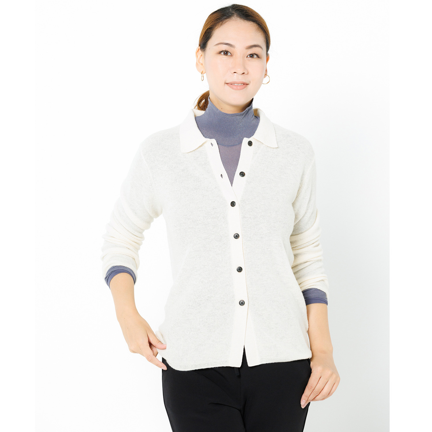 パフィールソフト 日本製 軽くて薄くて暖かい キュプラ混 ハイネック 長袖インナー２枚セット