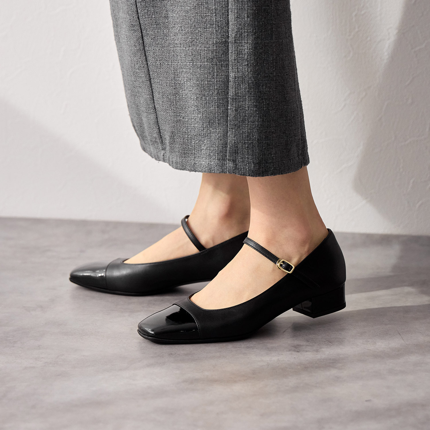 卑弥呼 スクエアトゥ メリージェーンパンプス