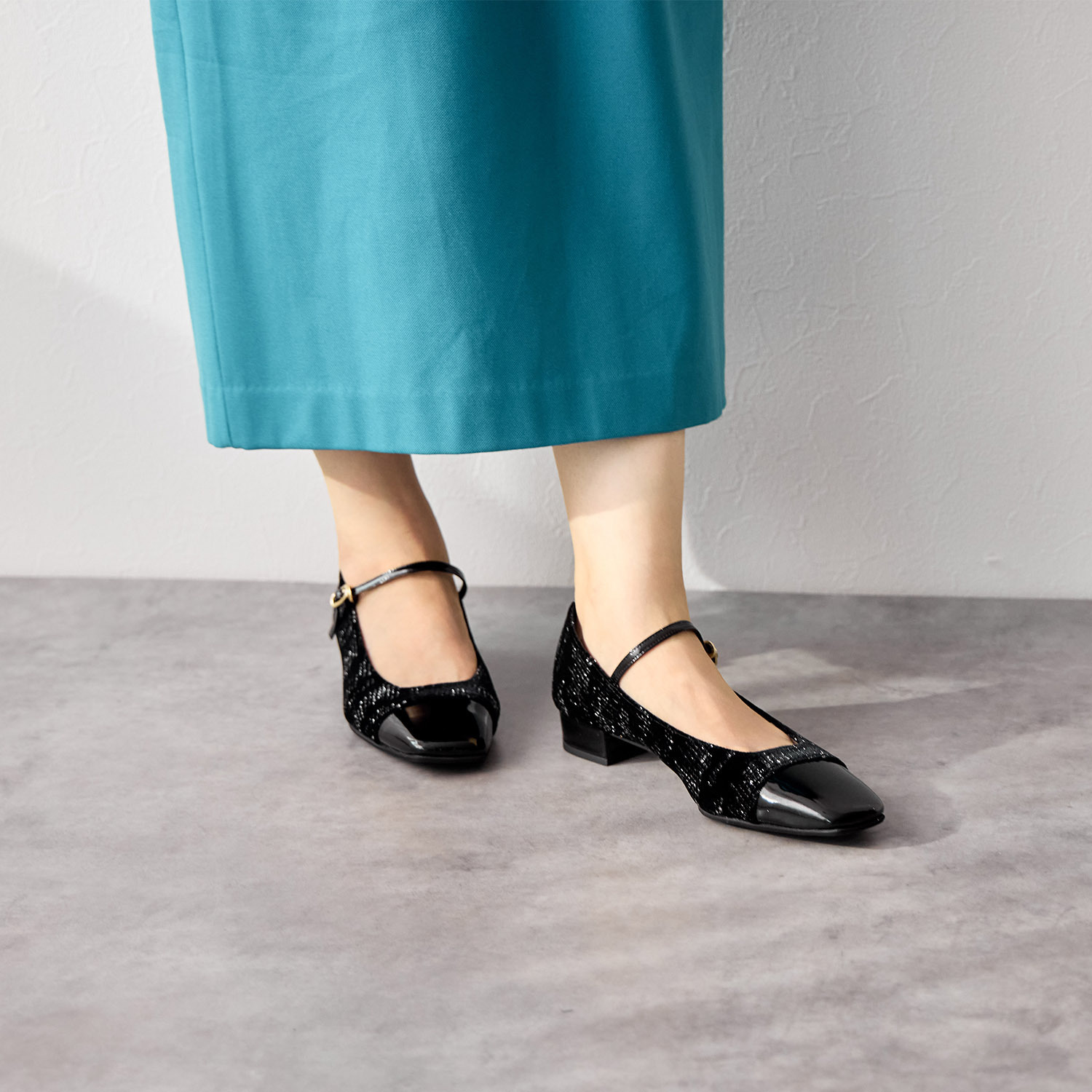 卑弥呼 スクエアトゥ メリージェーンパンプス