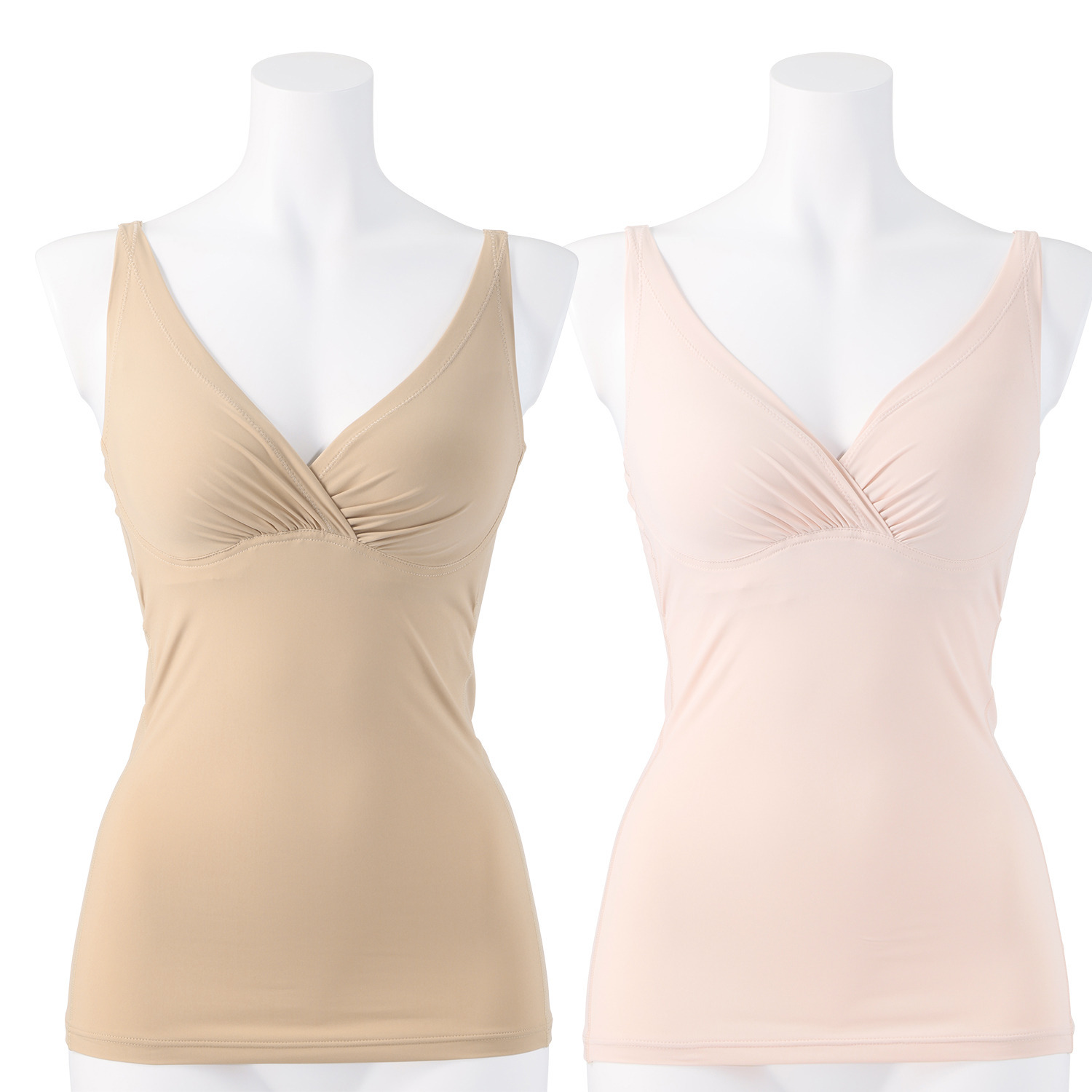 きれいになろう！ 静電気防止加工 しっかりホールド ワイヤーで美バストメイク ブラキャミ２枚セット