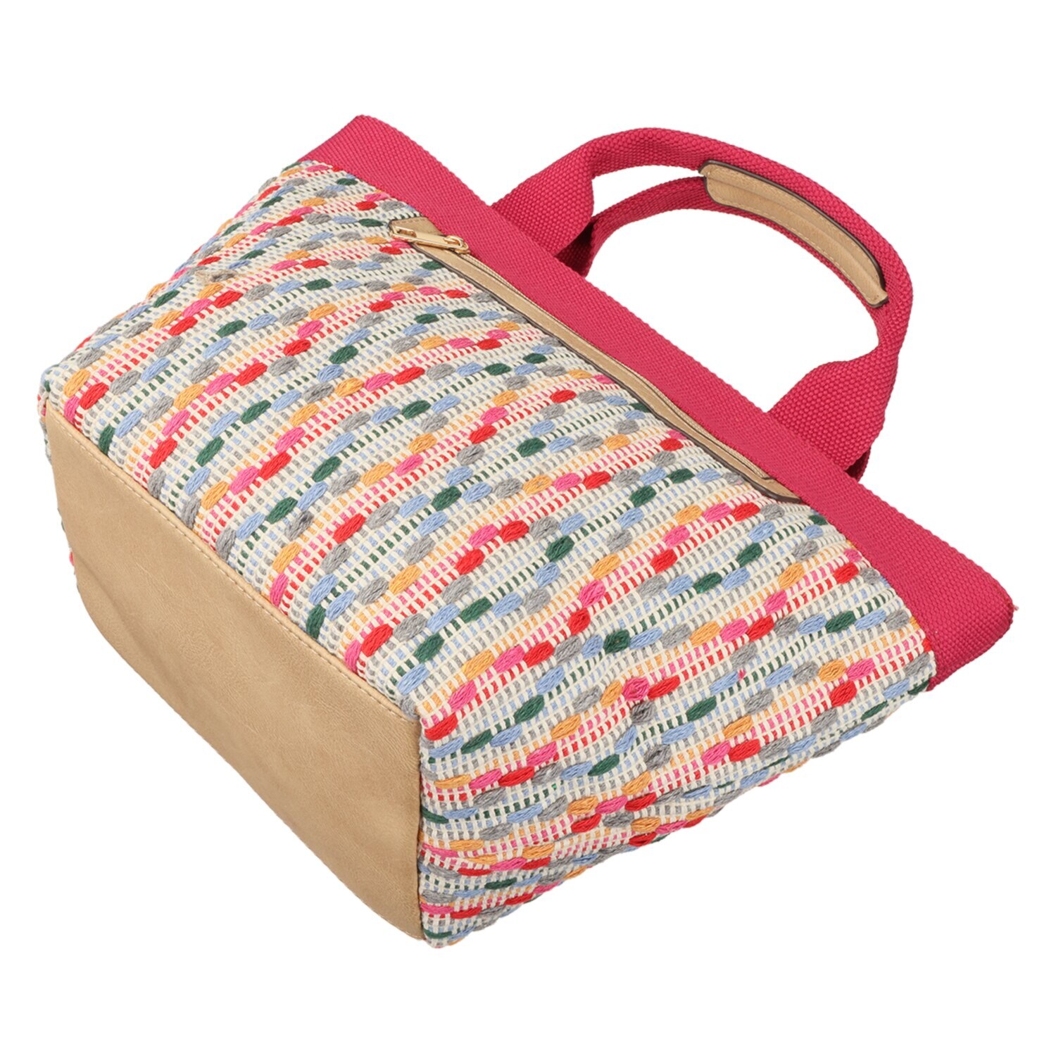 ラルジュ 天ファスナー ジャガード トートバッグ