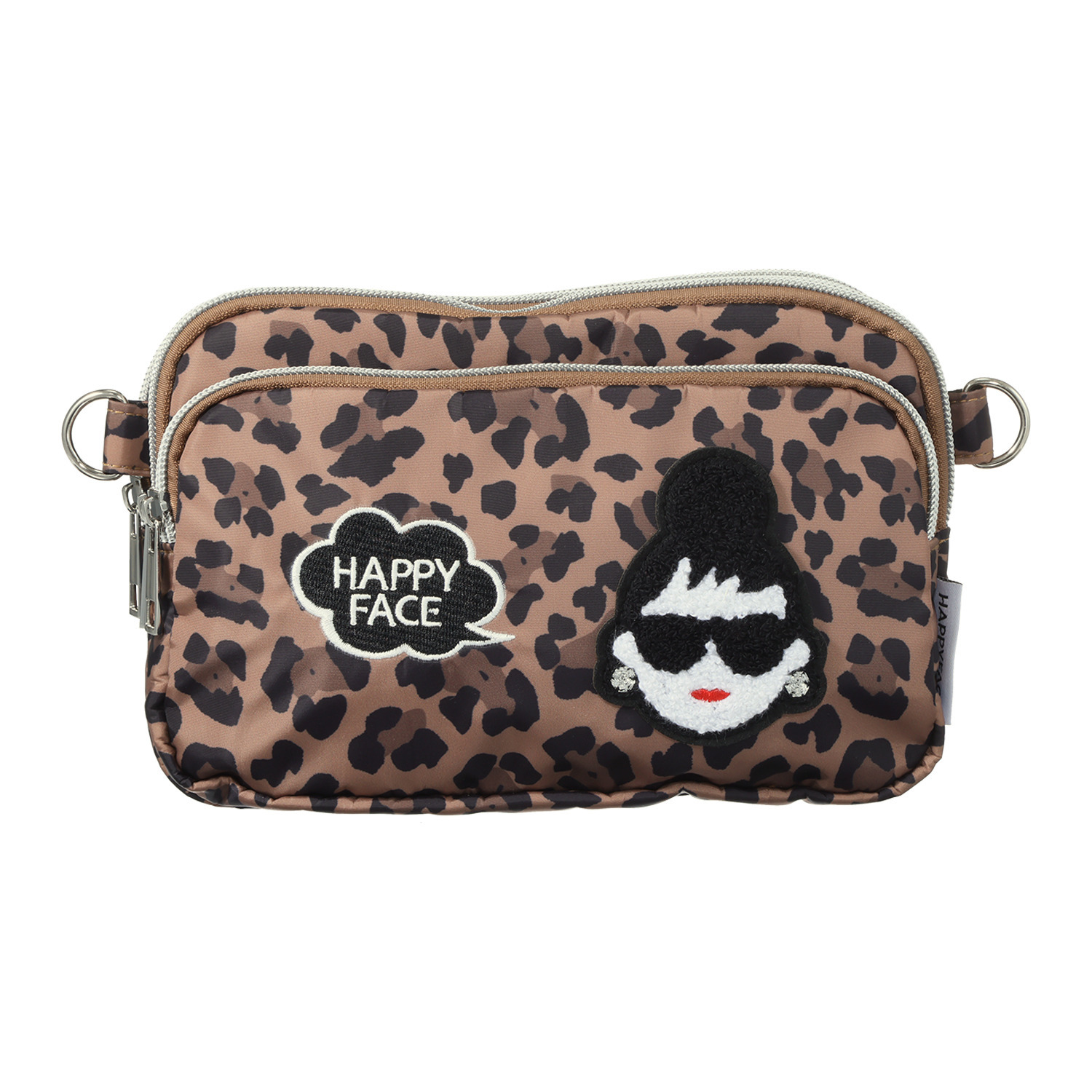 ハッピーフェイス はっ水 レディーエマ 相良刺しゅう ３室ショルダーバッグ 