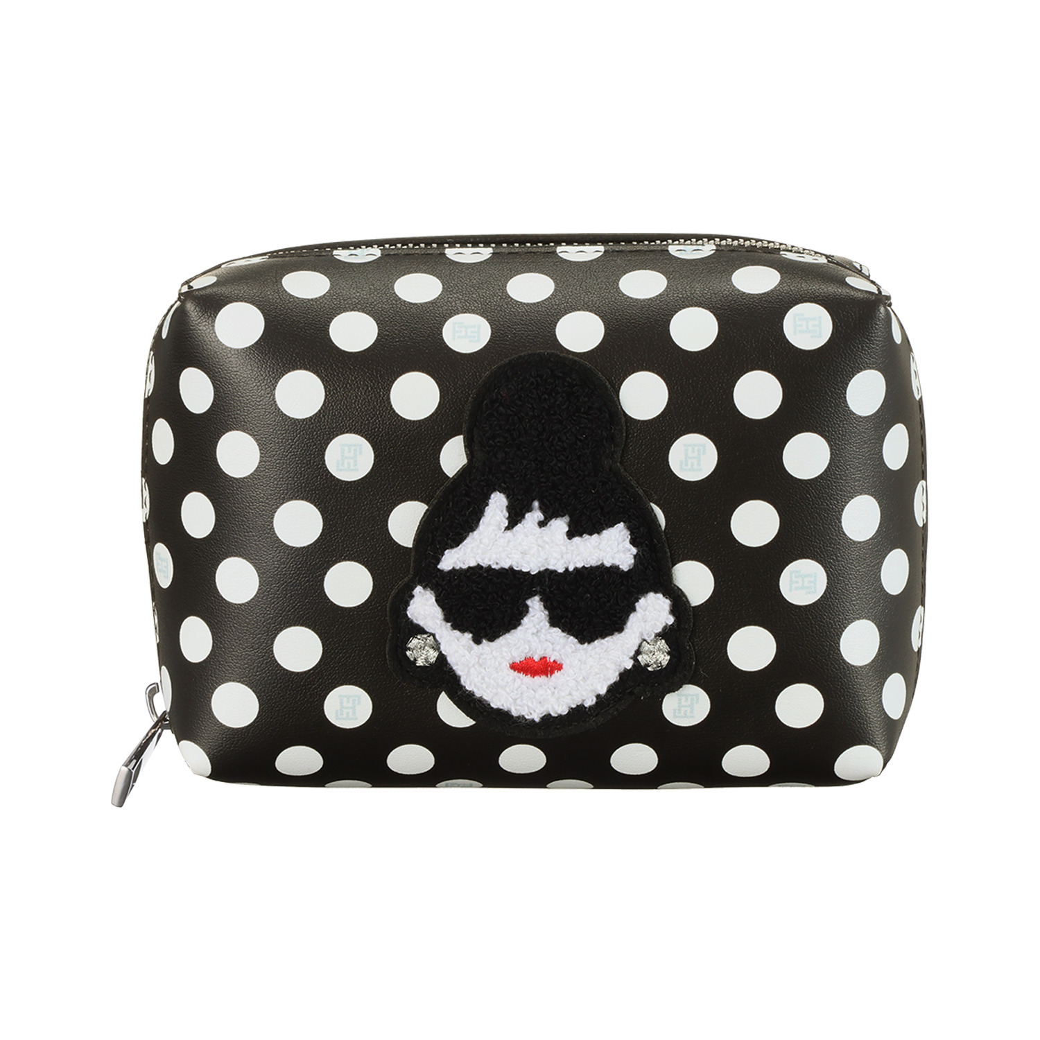 ハッピーフェイス ポケットで収納上手！ レディーエマ 相良刺しゅう レザー風ポーチ