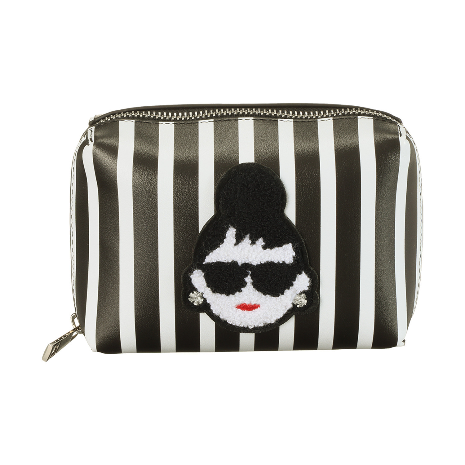 ハッピーフェイス ポケットで収納上手！ レディーエマ 相良刺しゅう レザー風ポーチ