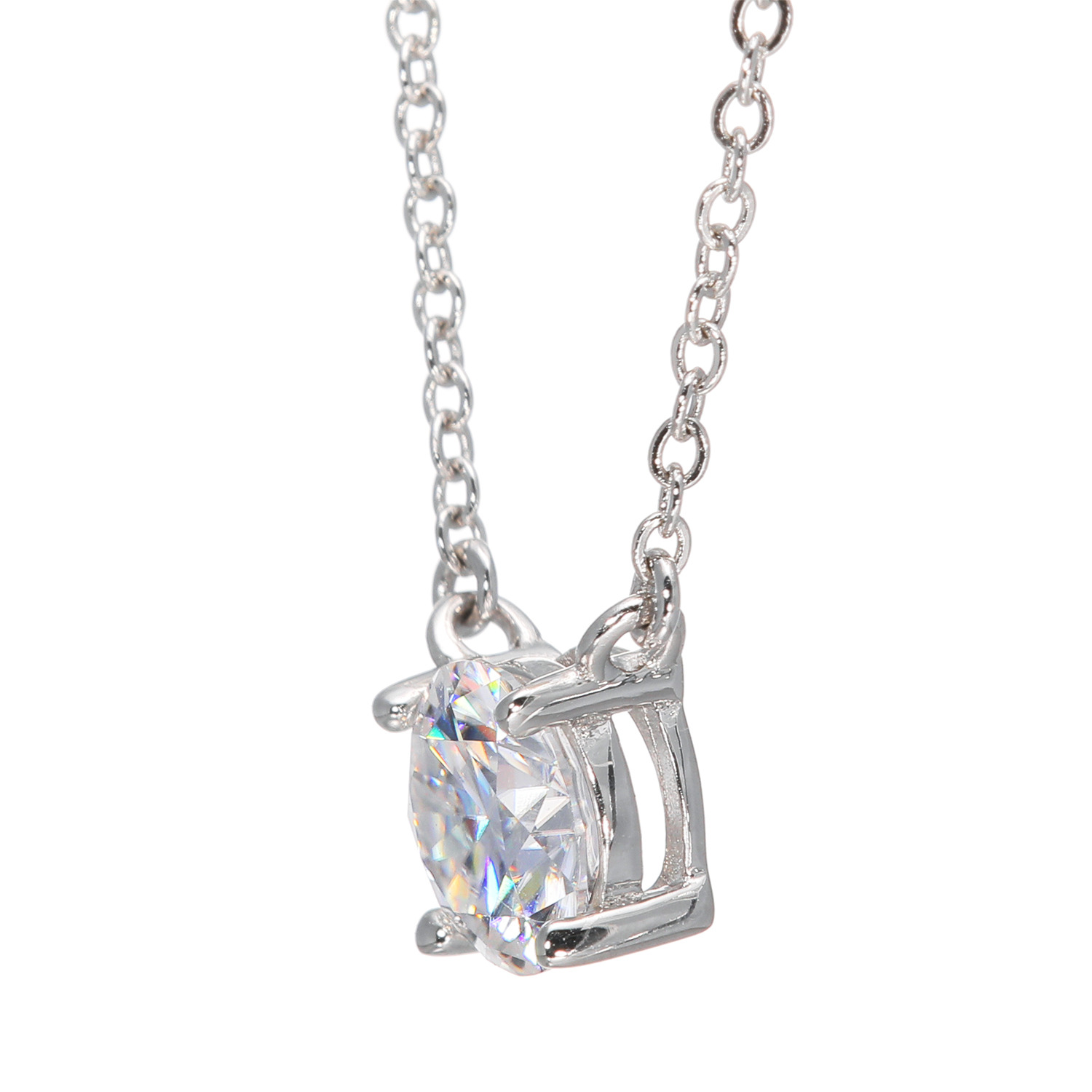 ニューヨークからの贈り物 シルバー モアサナイト 一粒デザインネックレス ＜ラージ＞