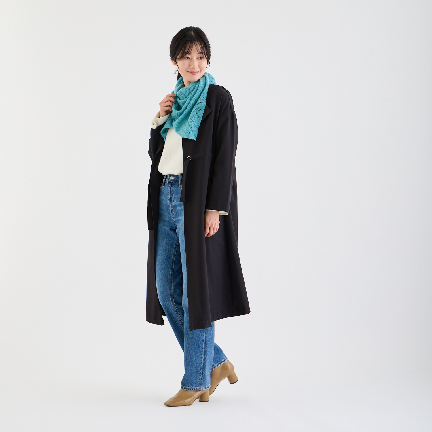 ルナルーチェ 内モンゴル産 カシミヤ１００％ レーシーニット スヌード