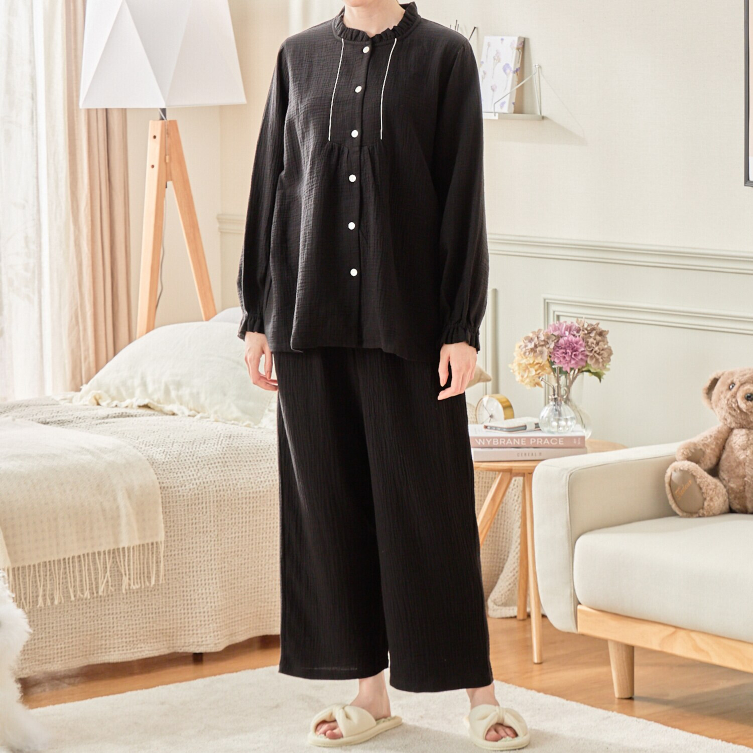 ナルエー コットン１００％ シュークリームガーゼ パジャマ