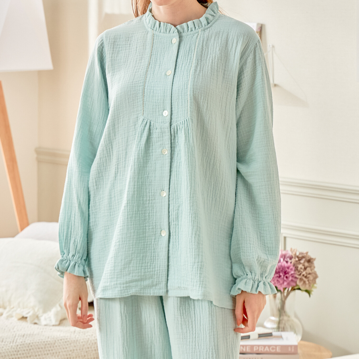 ナルエー コットン１００％ シュークリームガーゼ パジャマ