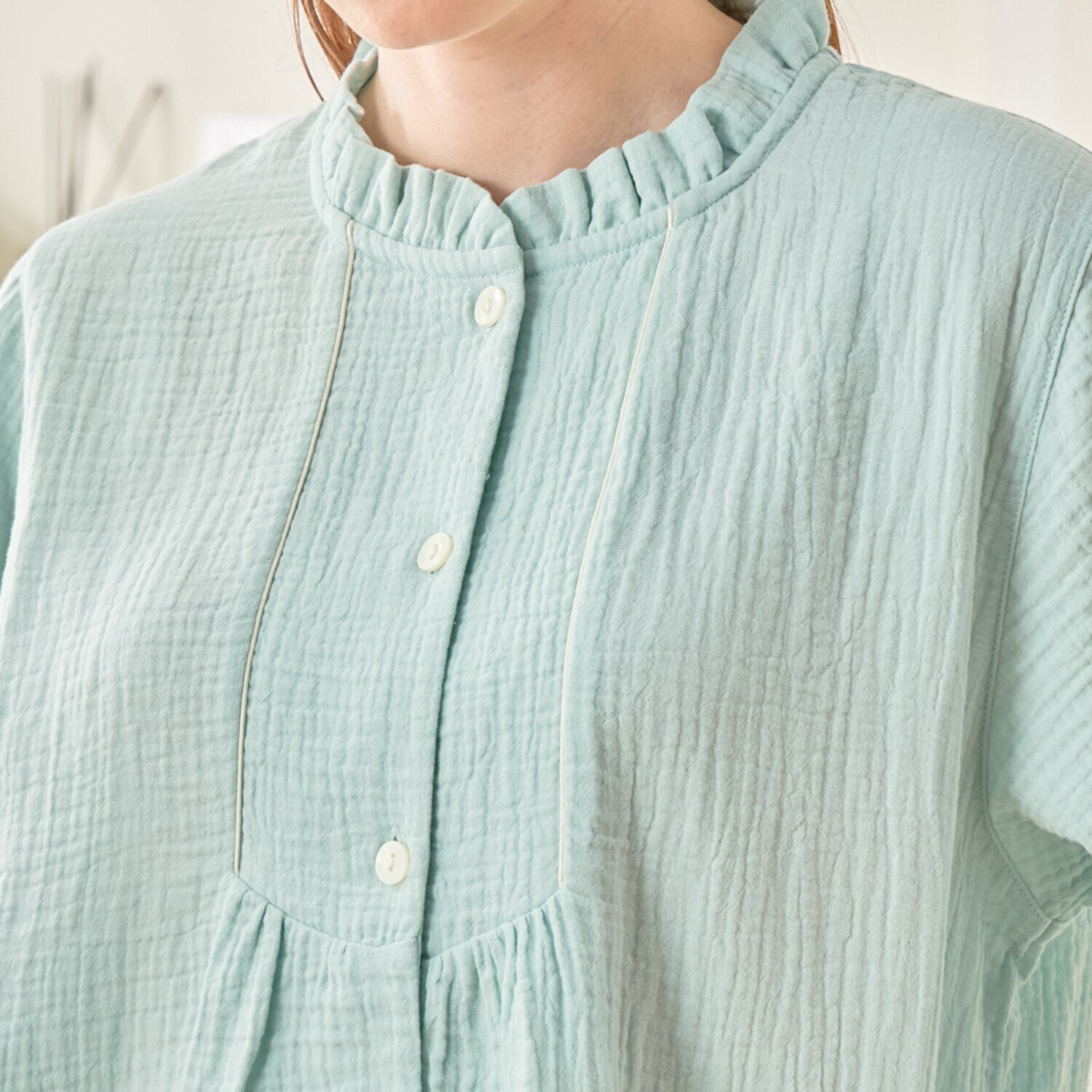 ナルエー コットン１００％ シュークリームガーゼ パジャマ