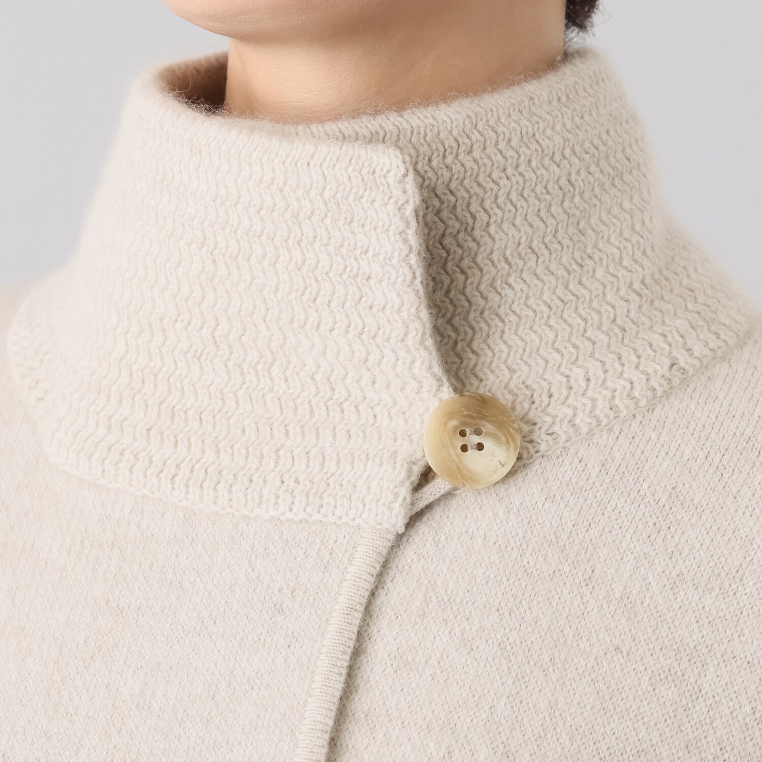 ネイチャーズ 無染色カシミヤ ダブルフェイス ポンチョ風コート