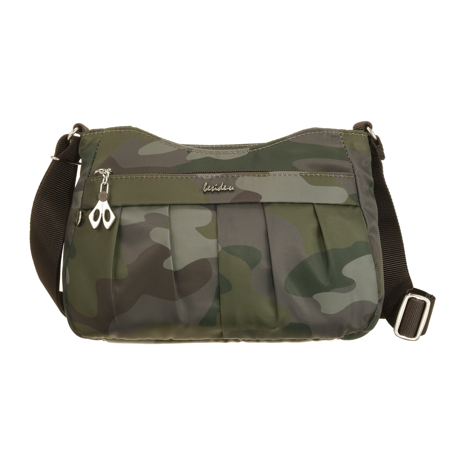 ビサイユ はっ水 “タック＆プリーツ” コロンと可愛い あおりポケット付 ショルダーバッグ