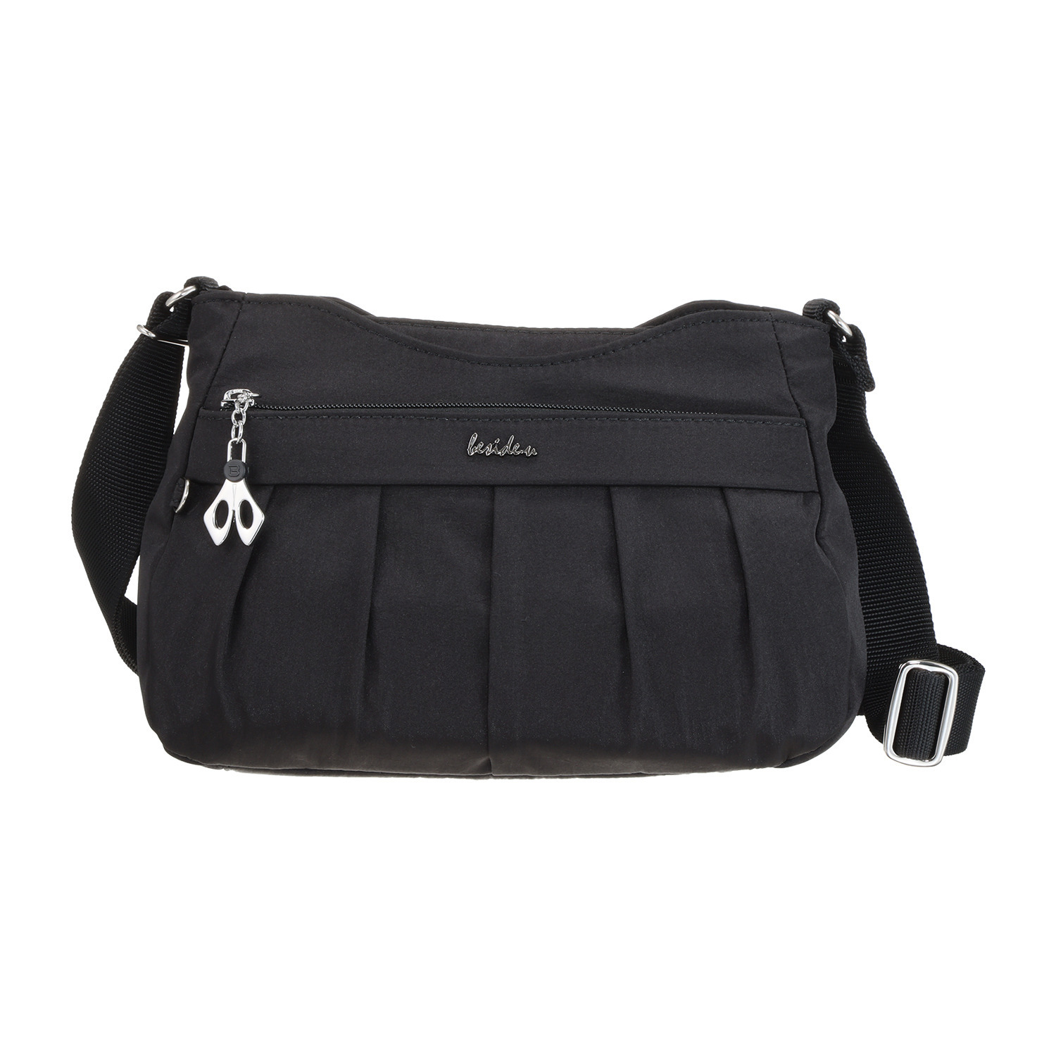 ビサイユ はっ水 “タック＆プリーツ” コロンと可愛い あおりポケット付 ショルダーバッグ