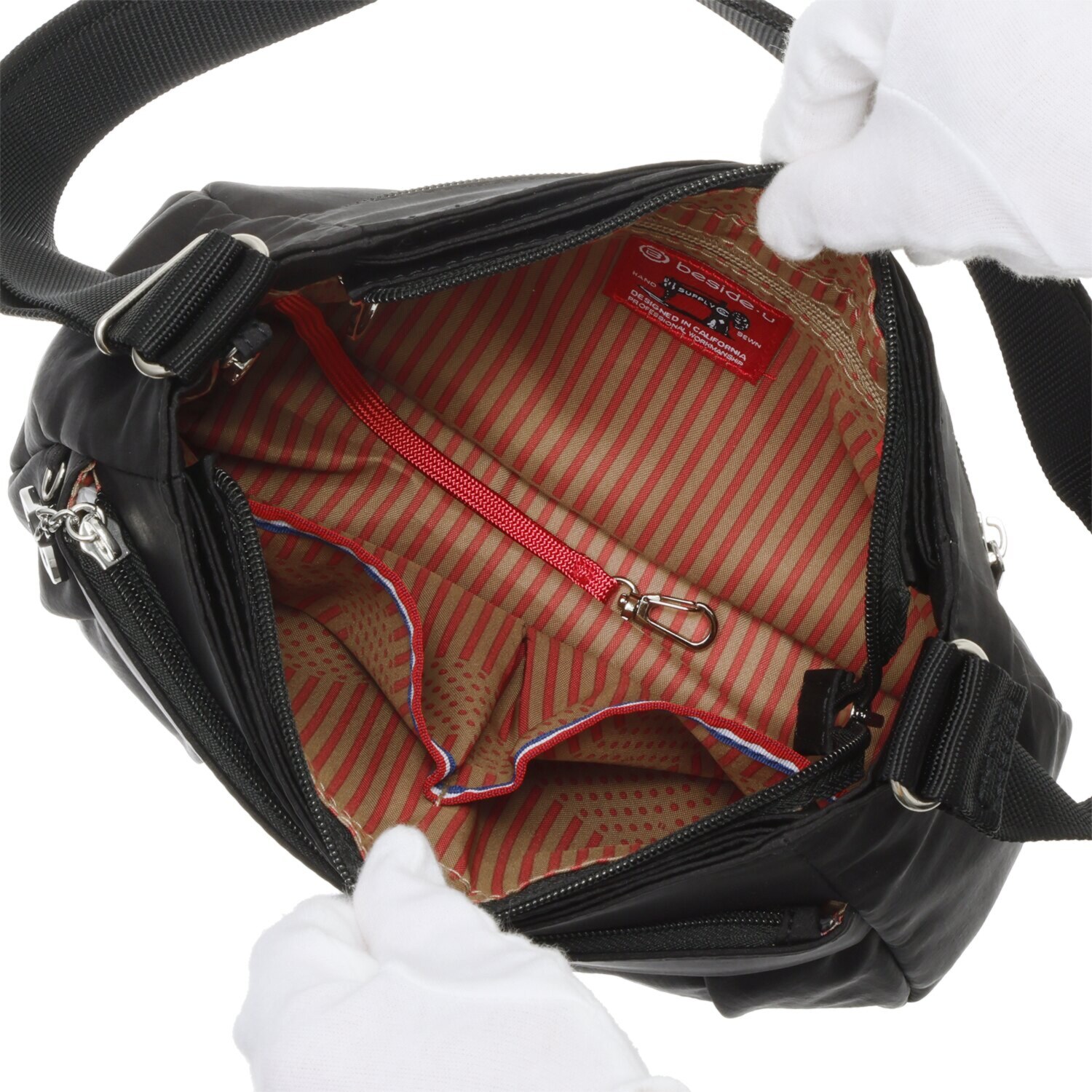 ビサイユ はっ水 “タック＆プリーツ” コロンと可愛い あおりポケット付 ショルダーバッグ