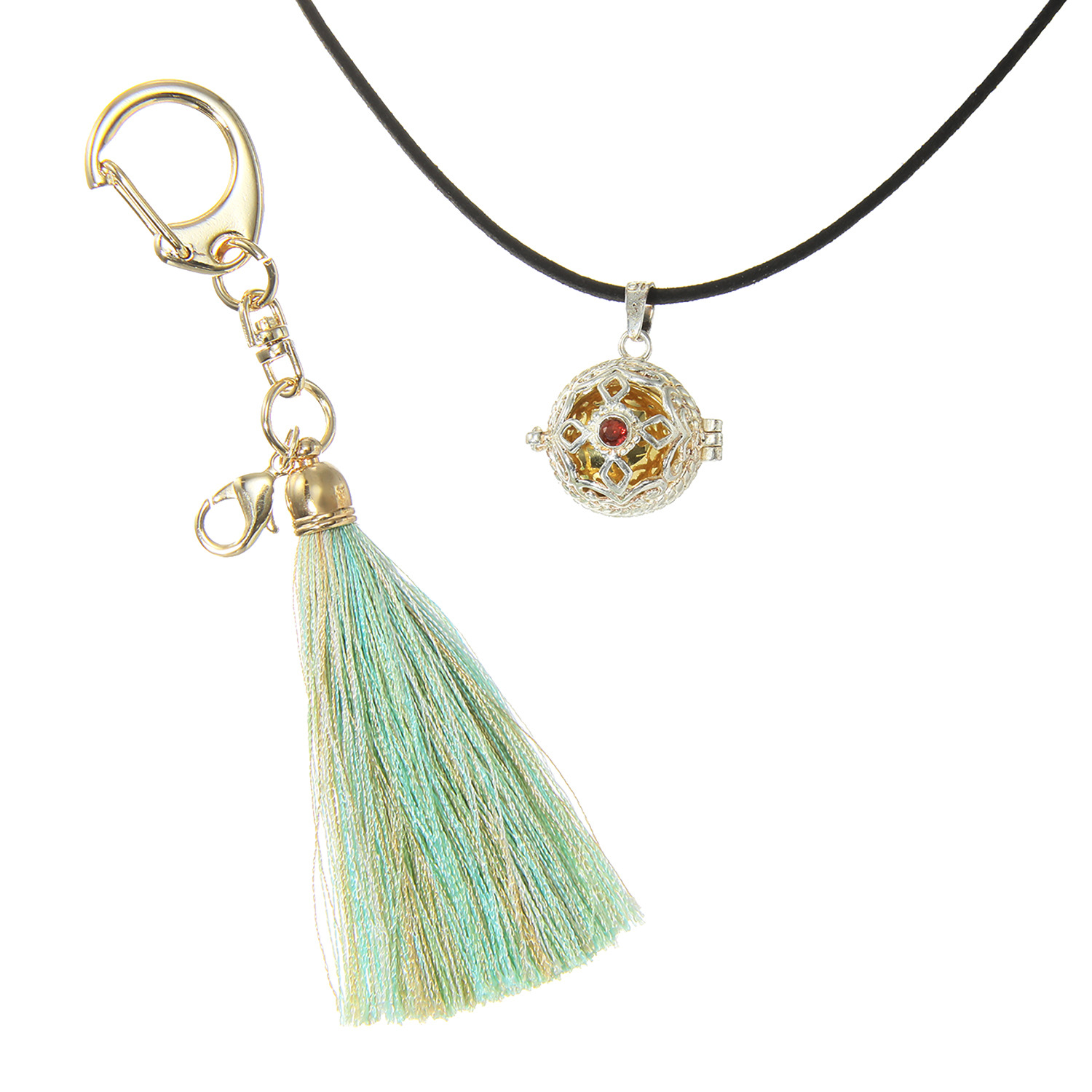 ガムランボール コードネックレス＆ キーホルダー付 ペンダントトップ ＜奇跡の大金満＞ 〜金財・健康・良縁結び〜