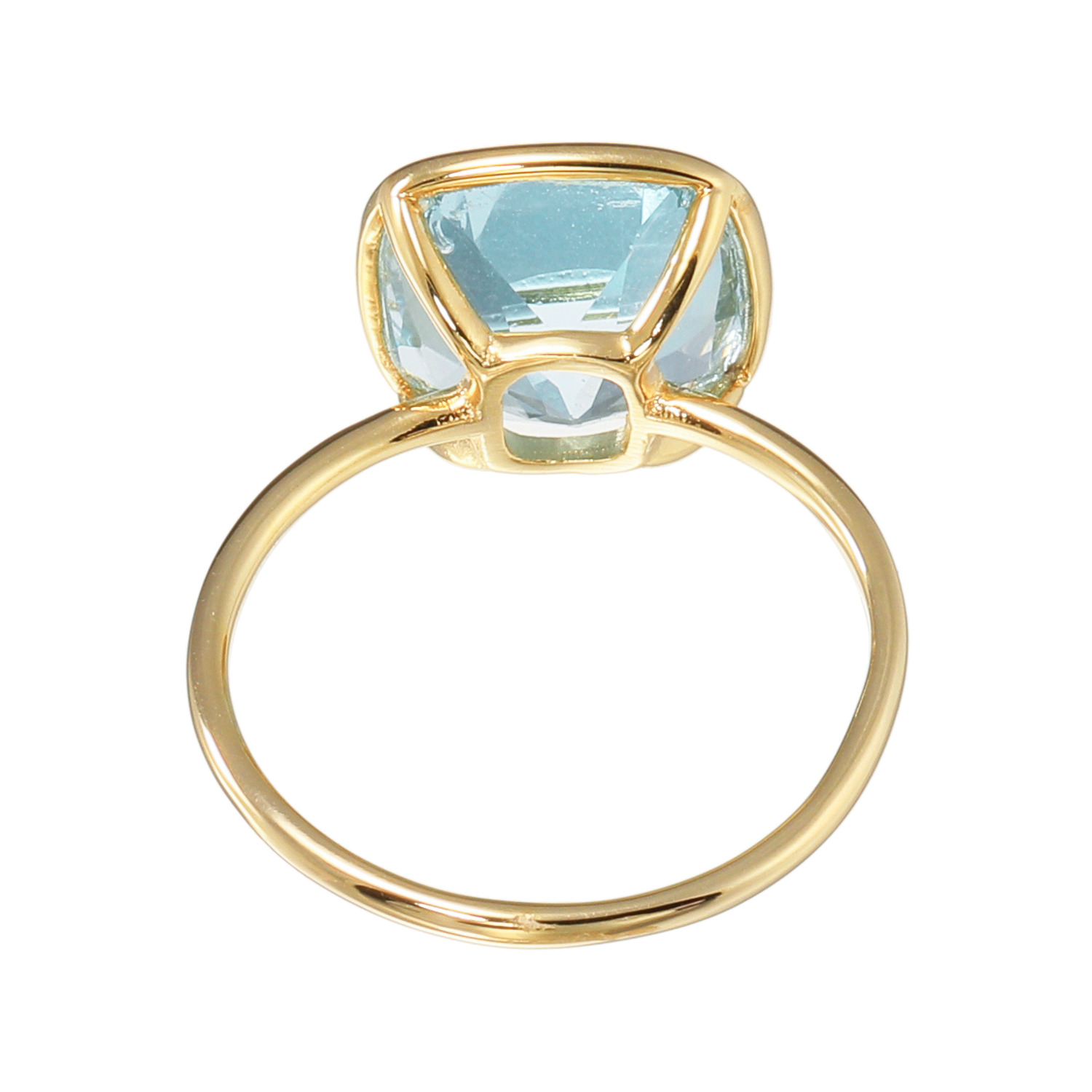 インプレスミー シルバー ブルートパーズ クッションカット シンプルソリティアリング