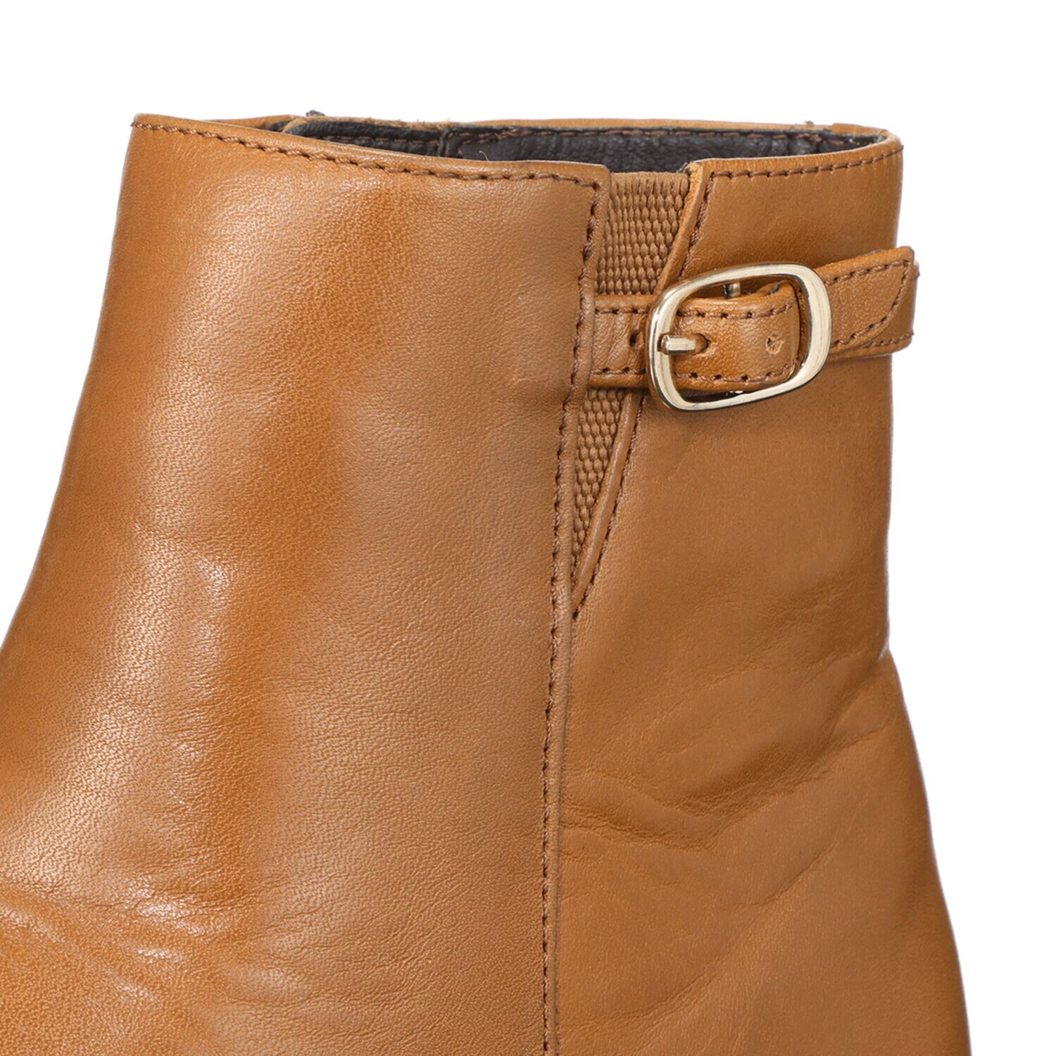 セナムーン ソフト牛革 インナーボア ベルト付ショートブーツ