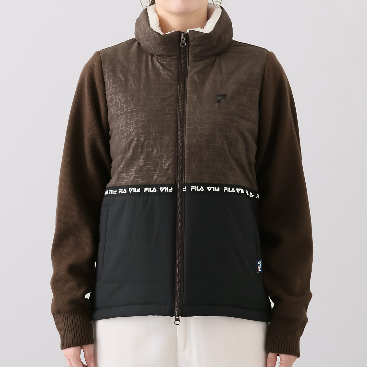 フィラ 袖ニット切替 中綿入りブルゾン