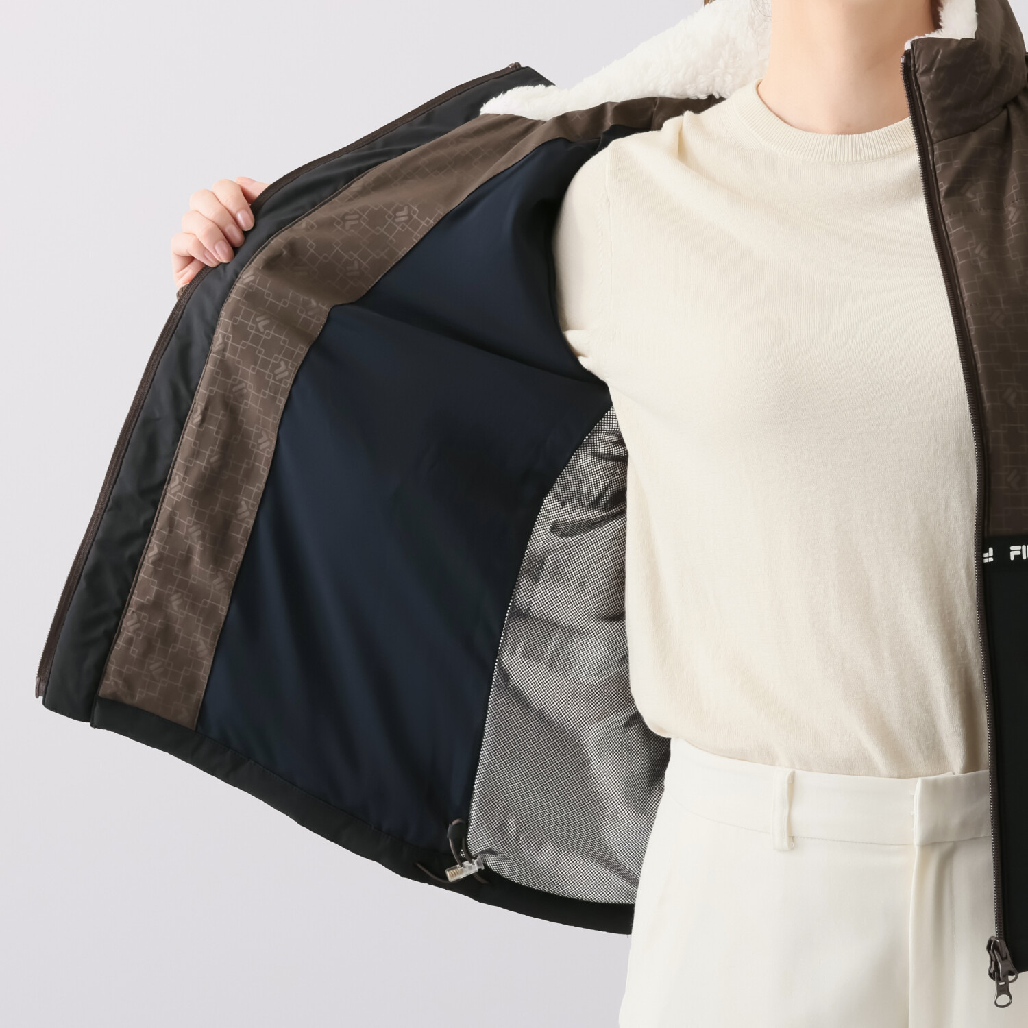 フィラ 袖ニット切替 中綿入りブルゾン