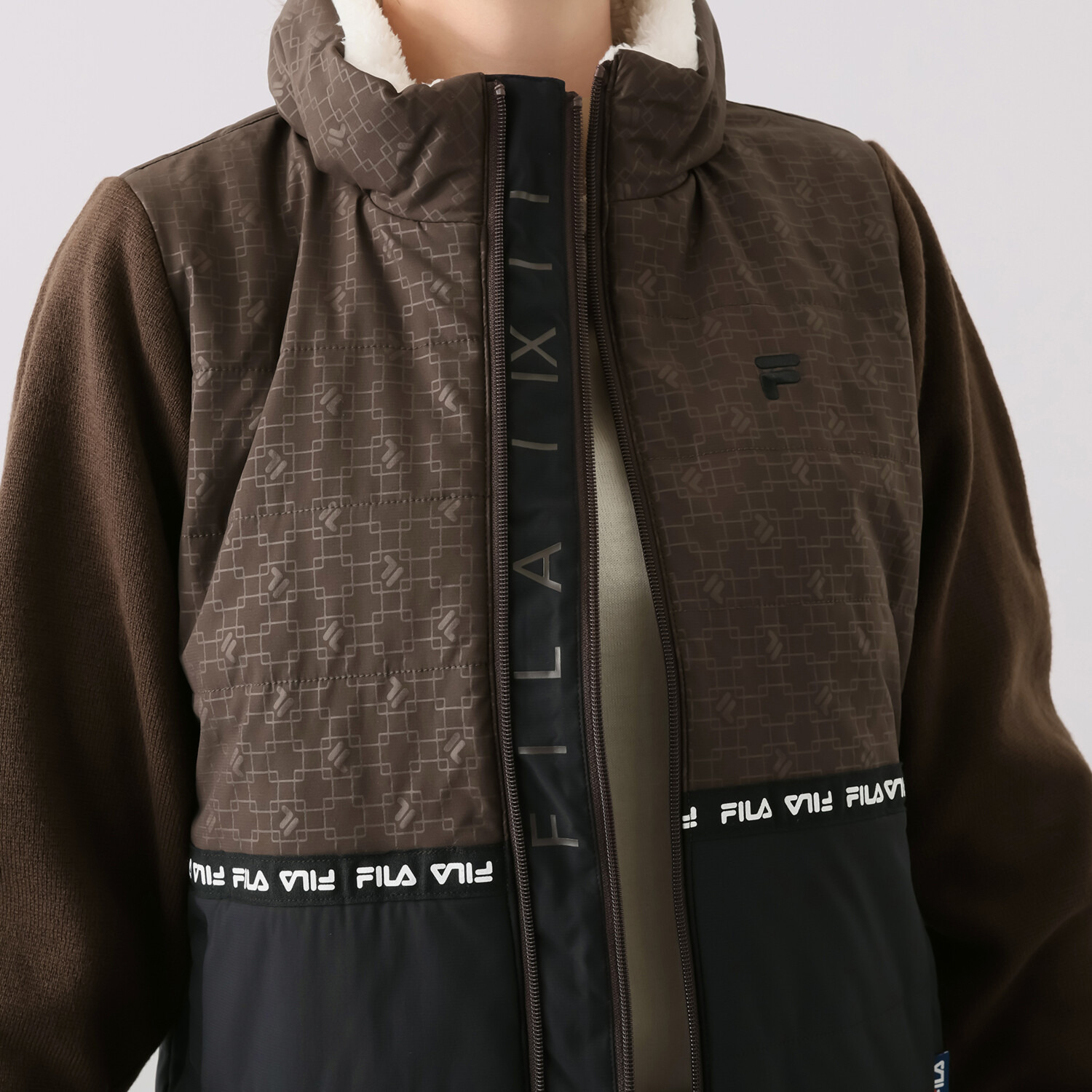 フィラ 袖ニット切替 中綿入りブルゾン